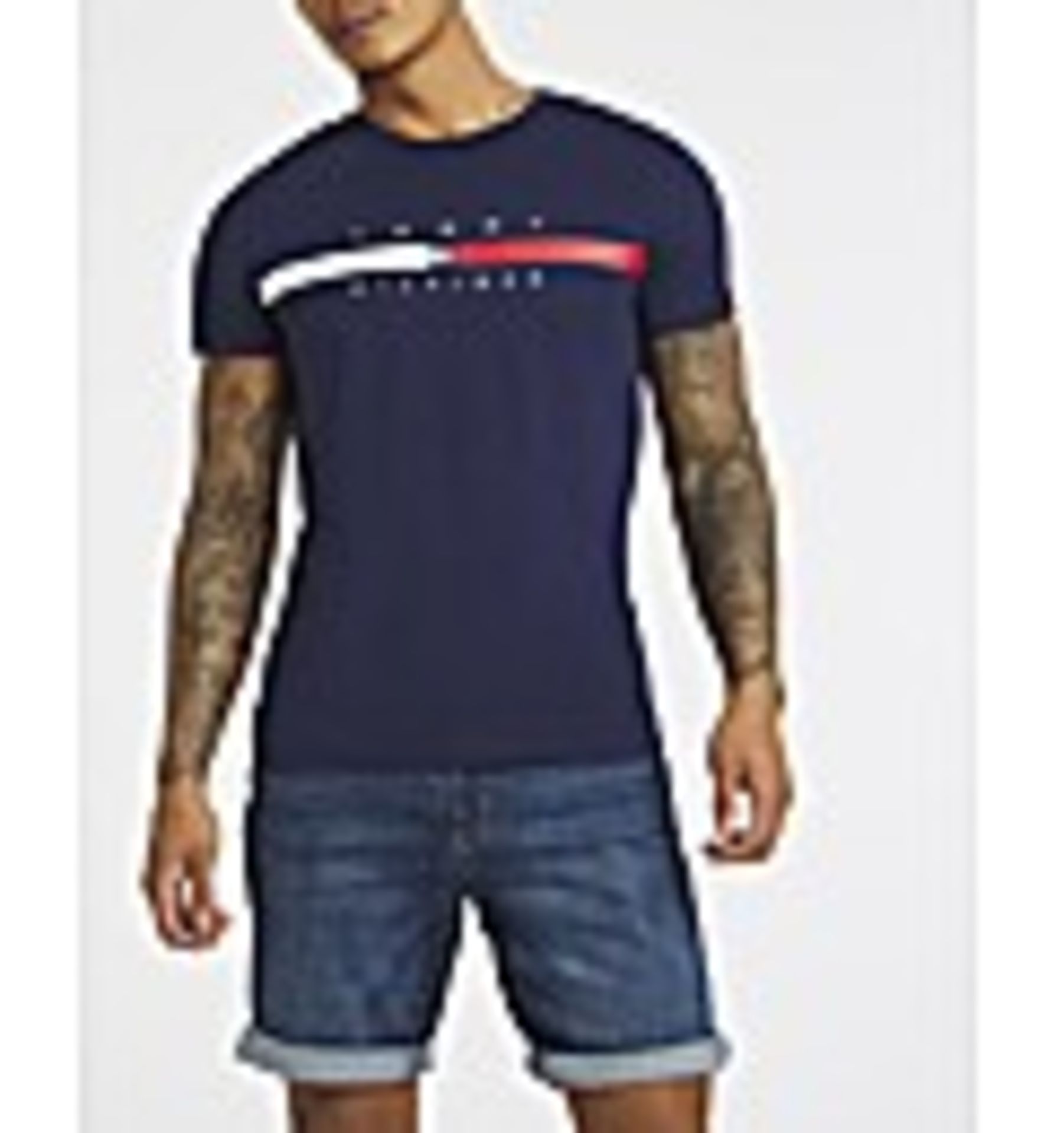 Tommy Hilfiger Short Sleeve Global Stripe T-Shirt UR825607 RRP £ 45