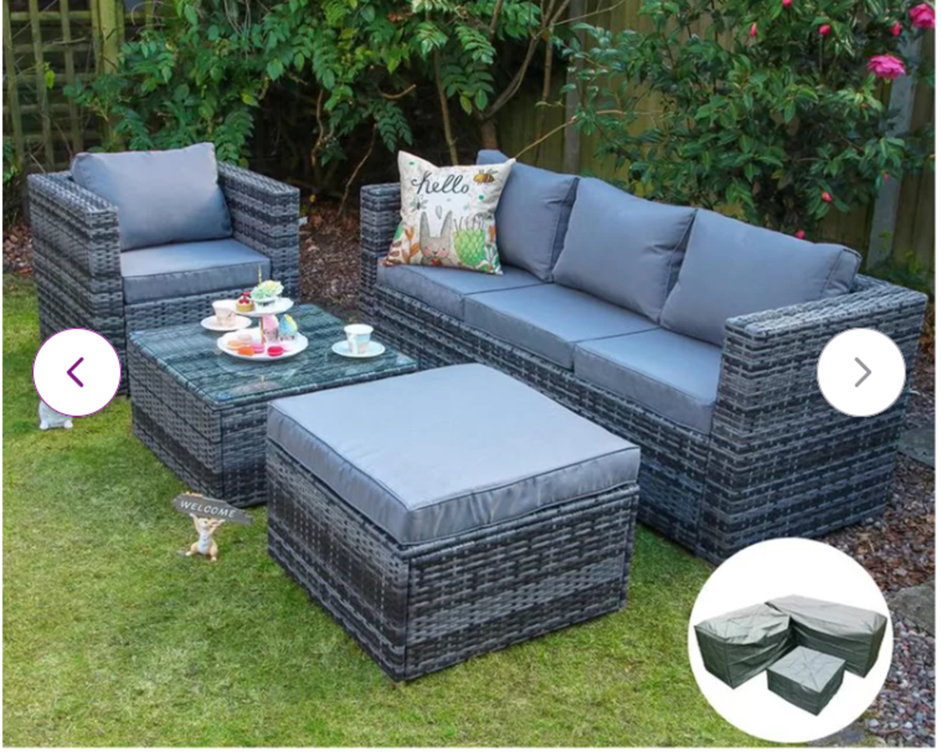 Ambrose Rattan 5 - Person Seating Group with Cushions. RRP £899.99. Durably made from rattan to last - Image 2 of 2