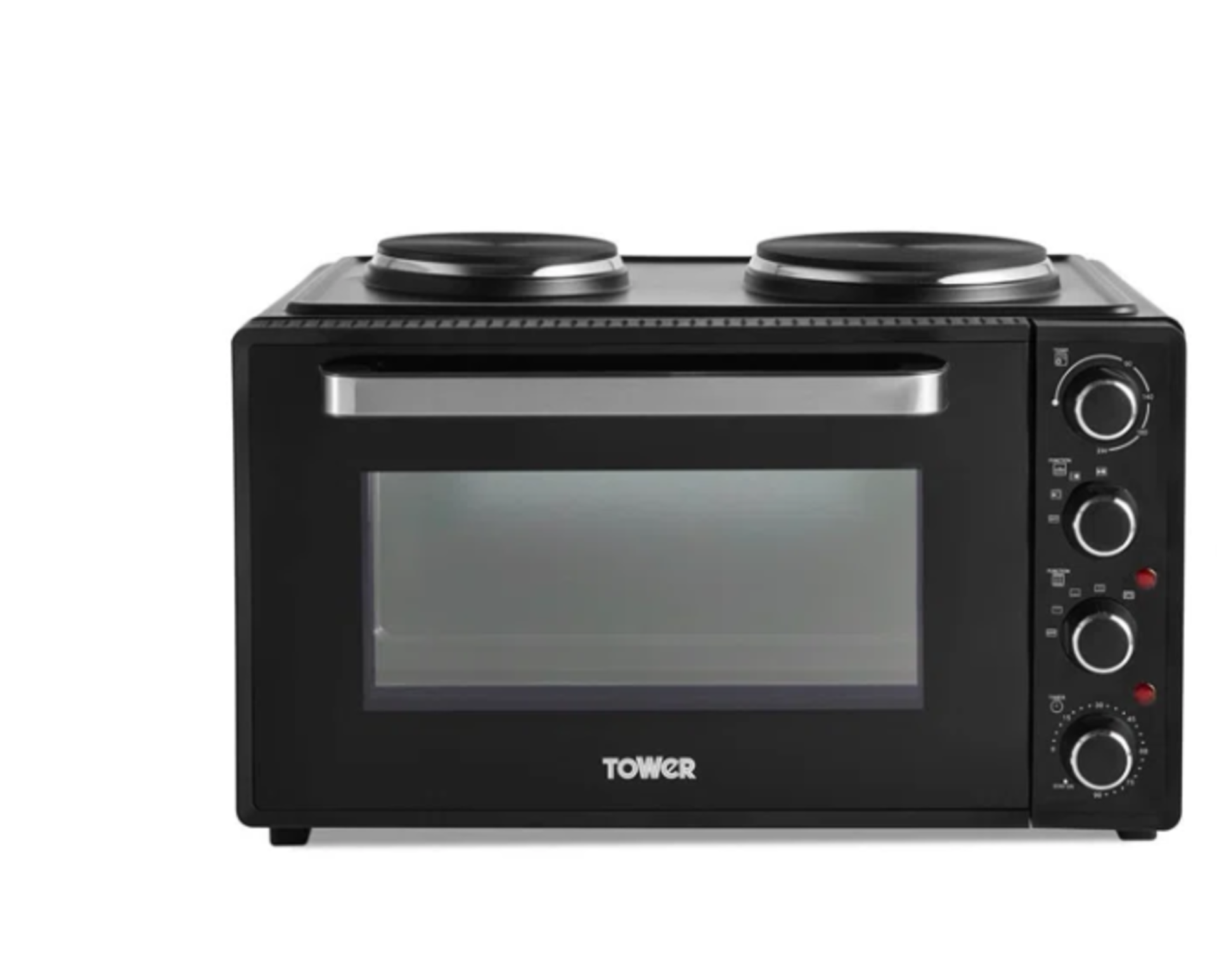 Tower T14045 Mini Oven with Adjustable Temperature Control, 90 Minute Timer, Baking Tray and Wire