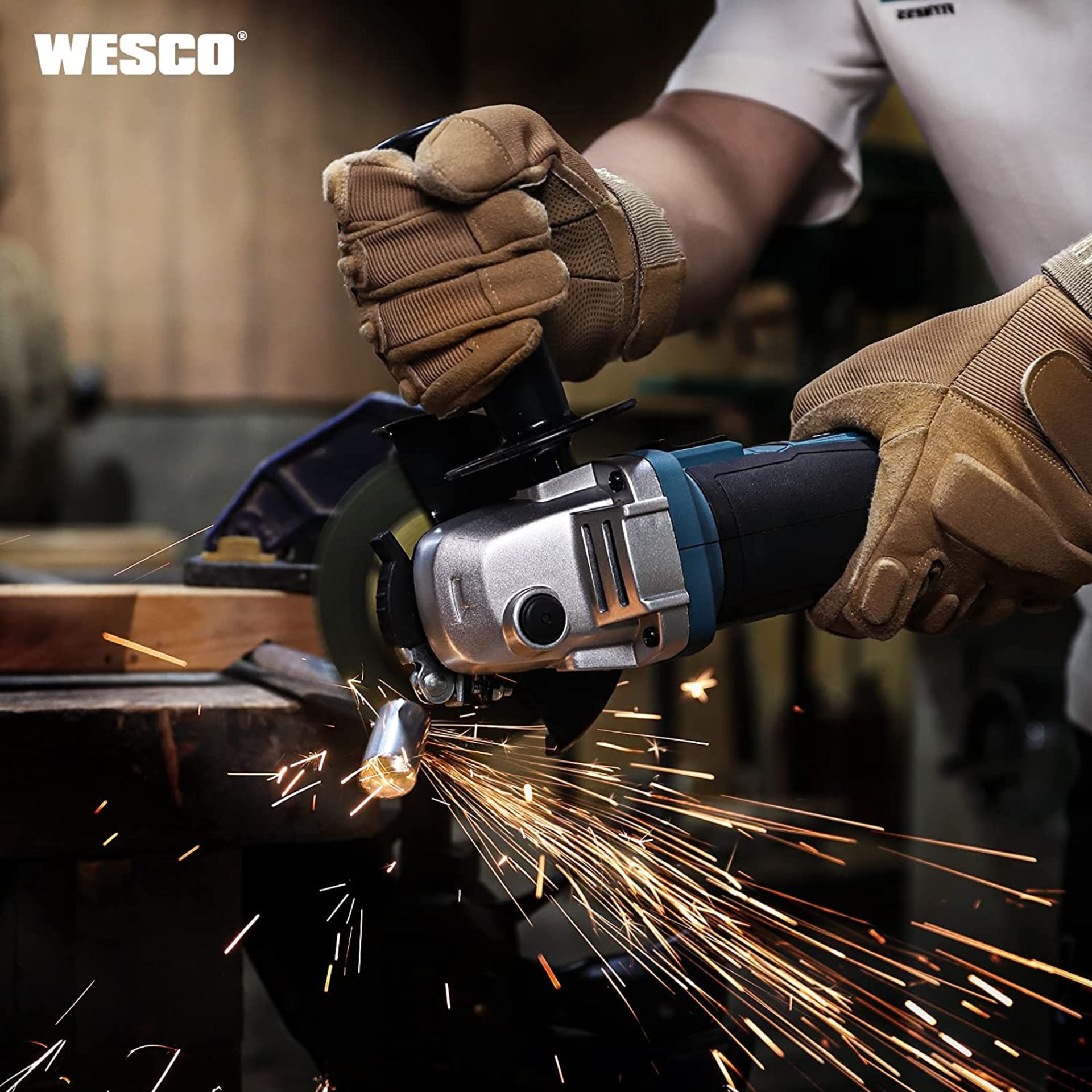 New Boxed WESCO Cordless Angle Grinder, 18V 4.0Ah Cordless Grinder, Angle Grinder Cordless with - Image 3 of 3