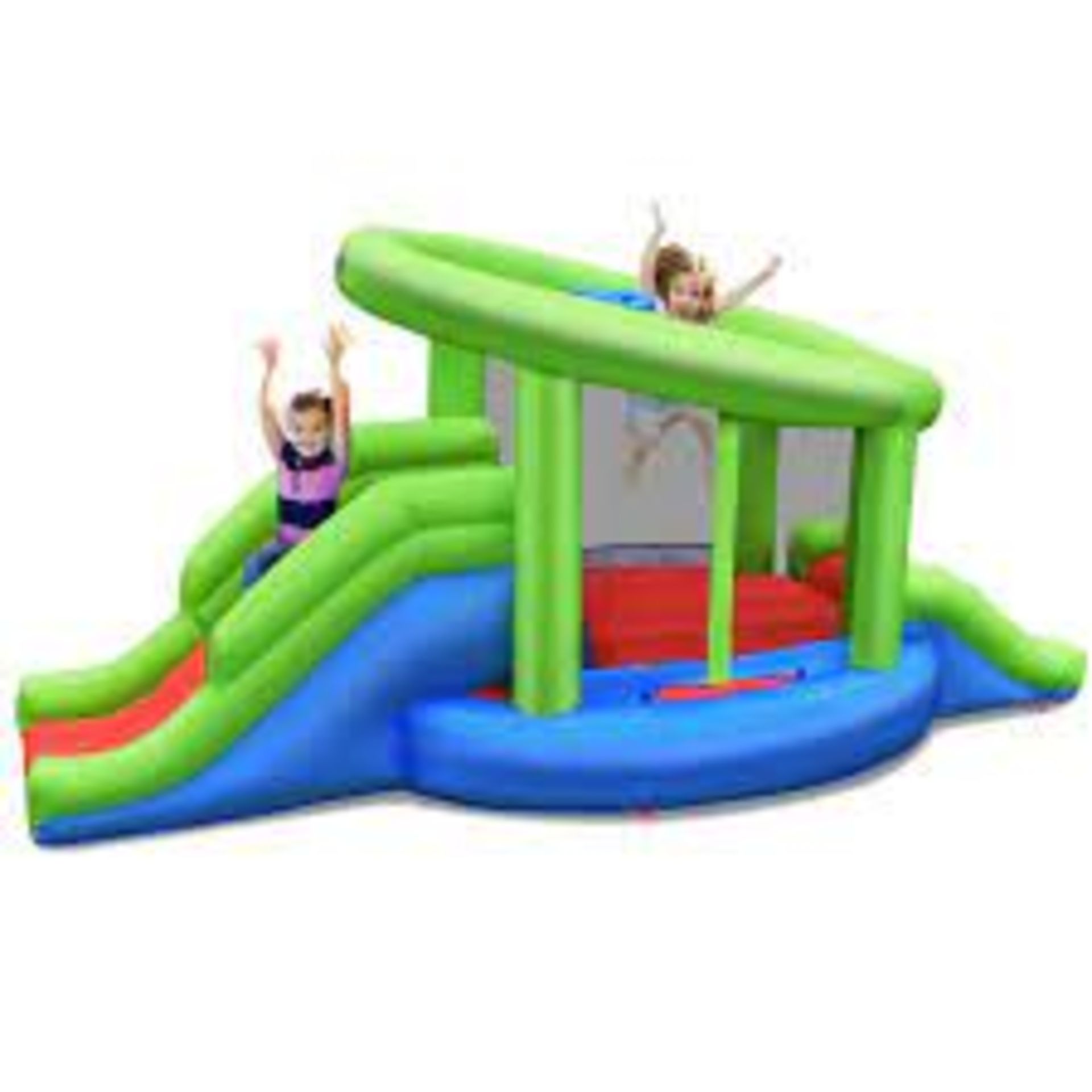 COSTWAY INFLATABLE BOUNCY CASTLE WITH 2 SLIDE BW