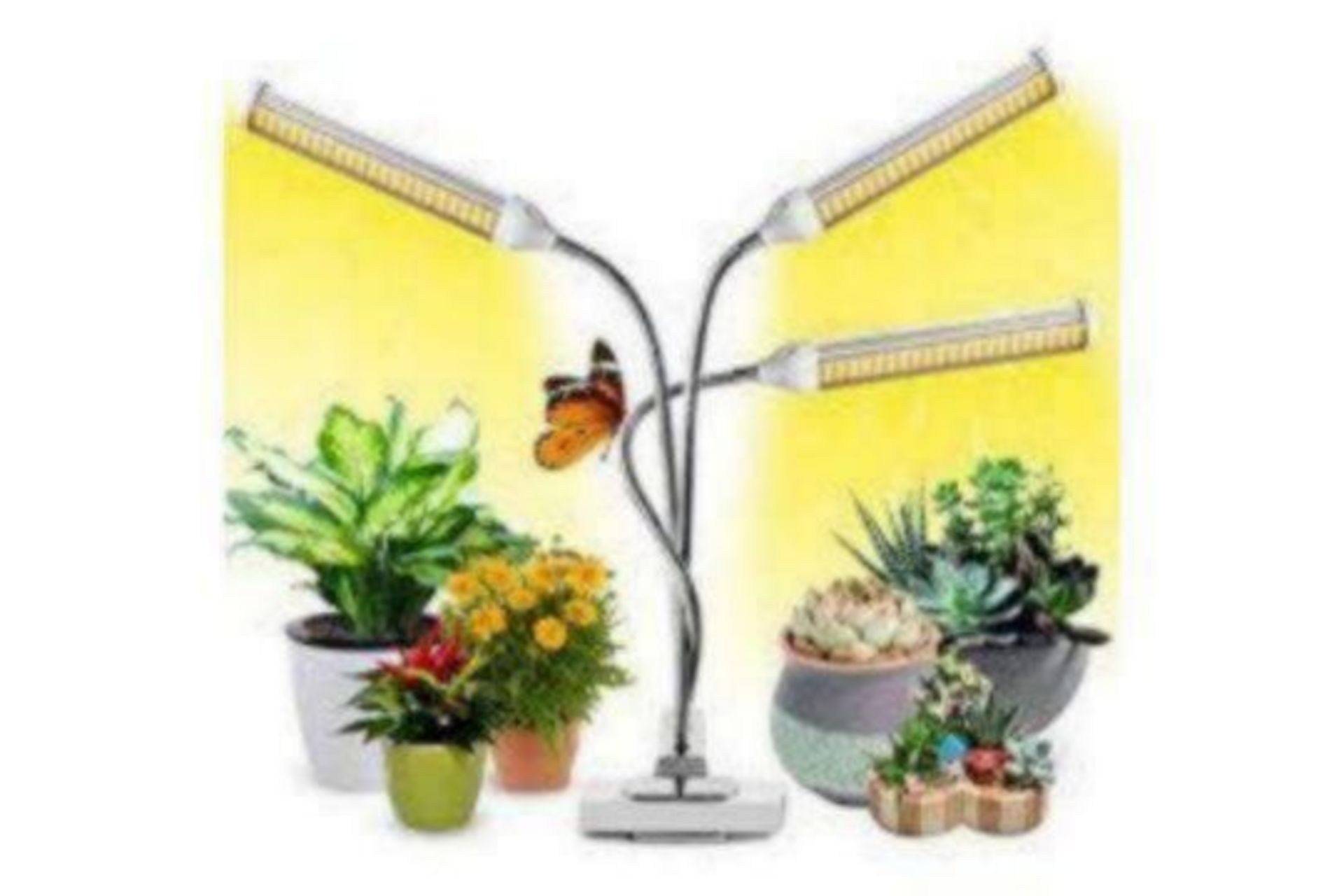 6 X BRAND NEW SILVER COLOURED 3 ARM GROW LIGHTS R1