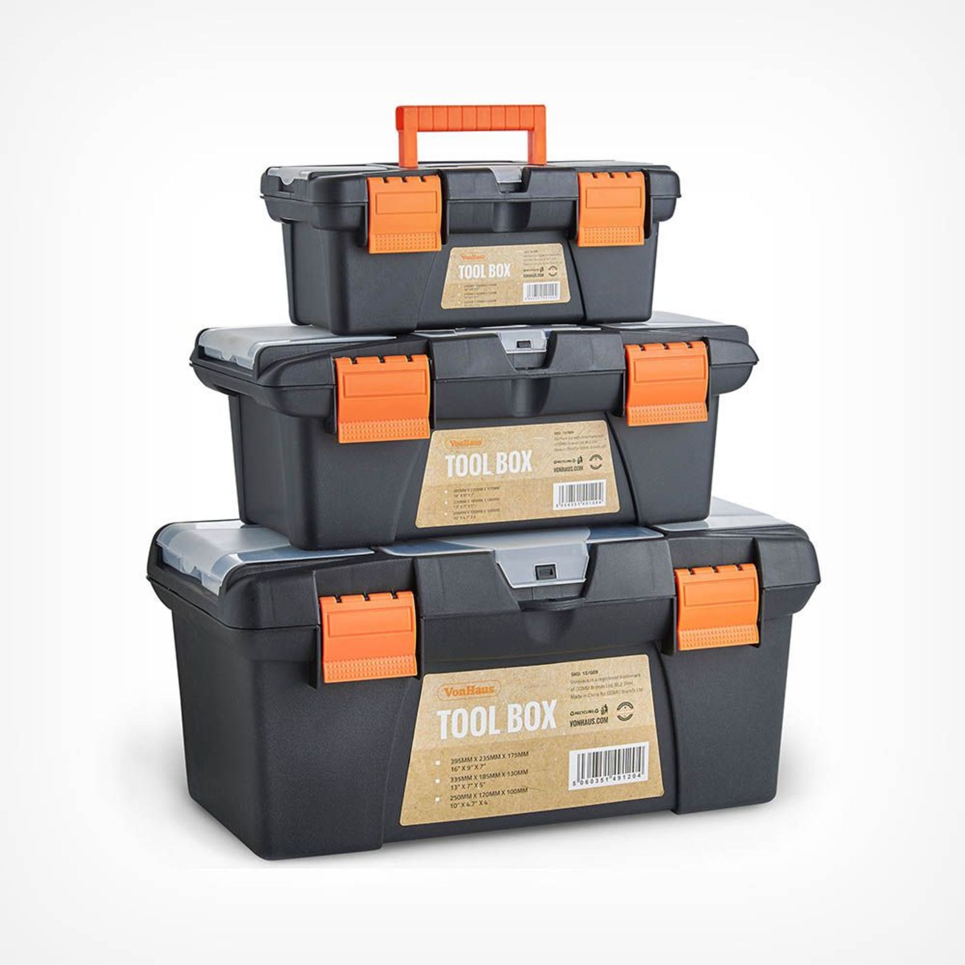 3pc Tool Box Set. Give your tools a permanent home with this handy 3-piece tool box set. - PCK