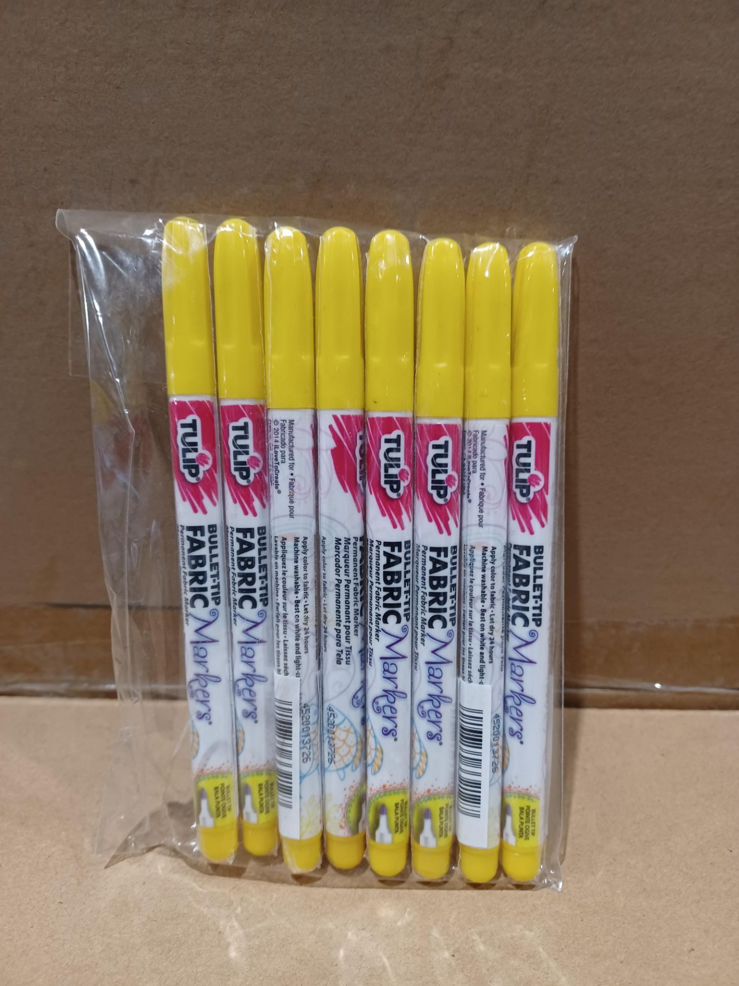 360 X BRAND NEW TULIP YELLOW BULLET TIP FABRIC MARKERS RRP £2.50 EACH S1-22