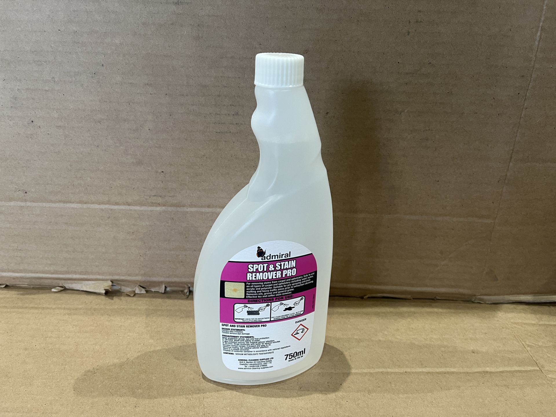 72 X BRAND NEW ADMIRAL PROFESSIONAL 750ML SPOT AND STAIN REMOVER PRO R16-10