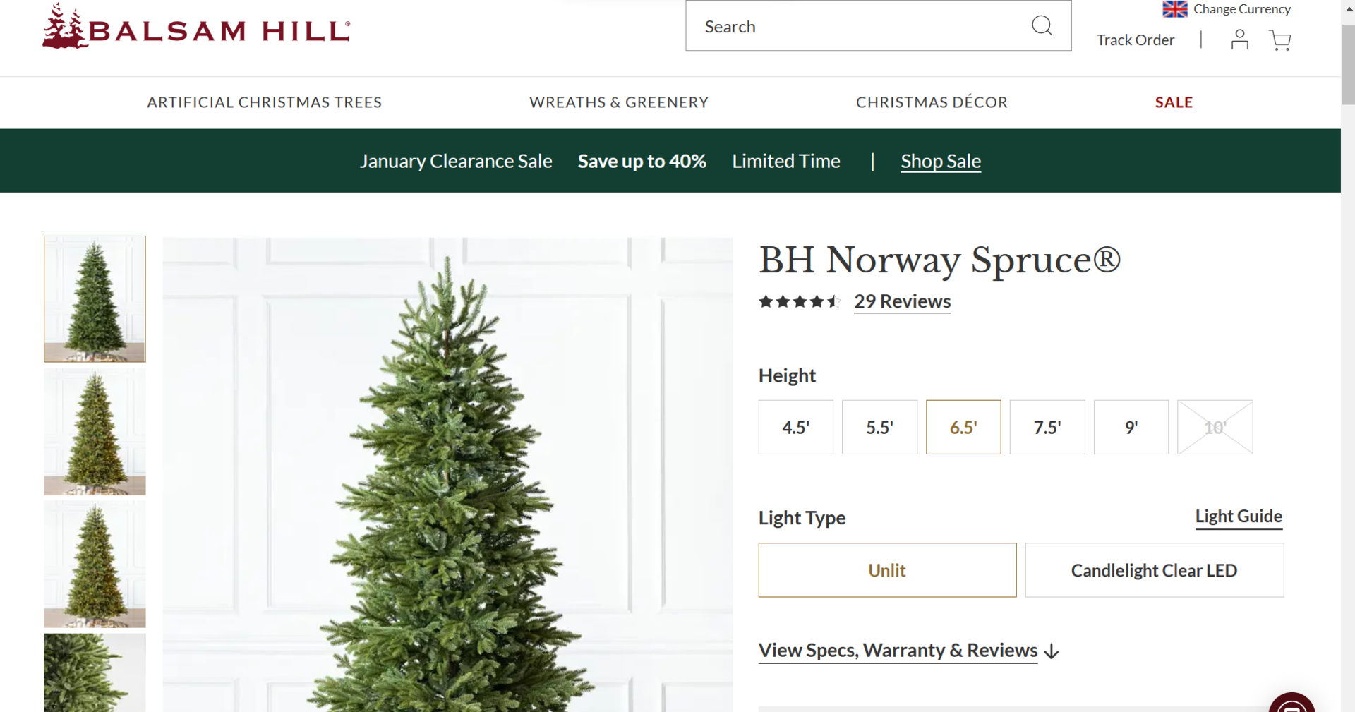 BH (The worlds leading Christmas Trees) BH Norway Spruce 6.5ft Unlit Tree. RRP £699.00. Celebrate - Image 2 of 2