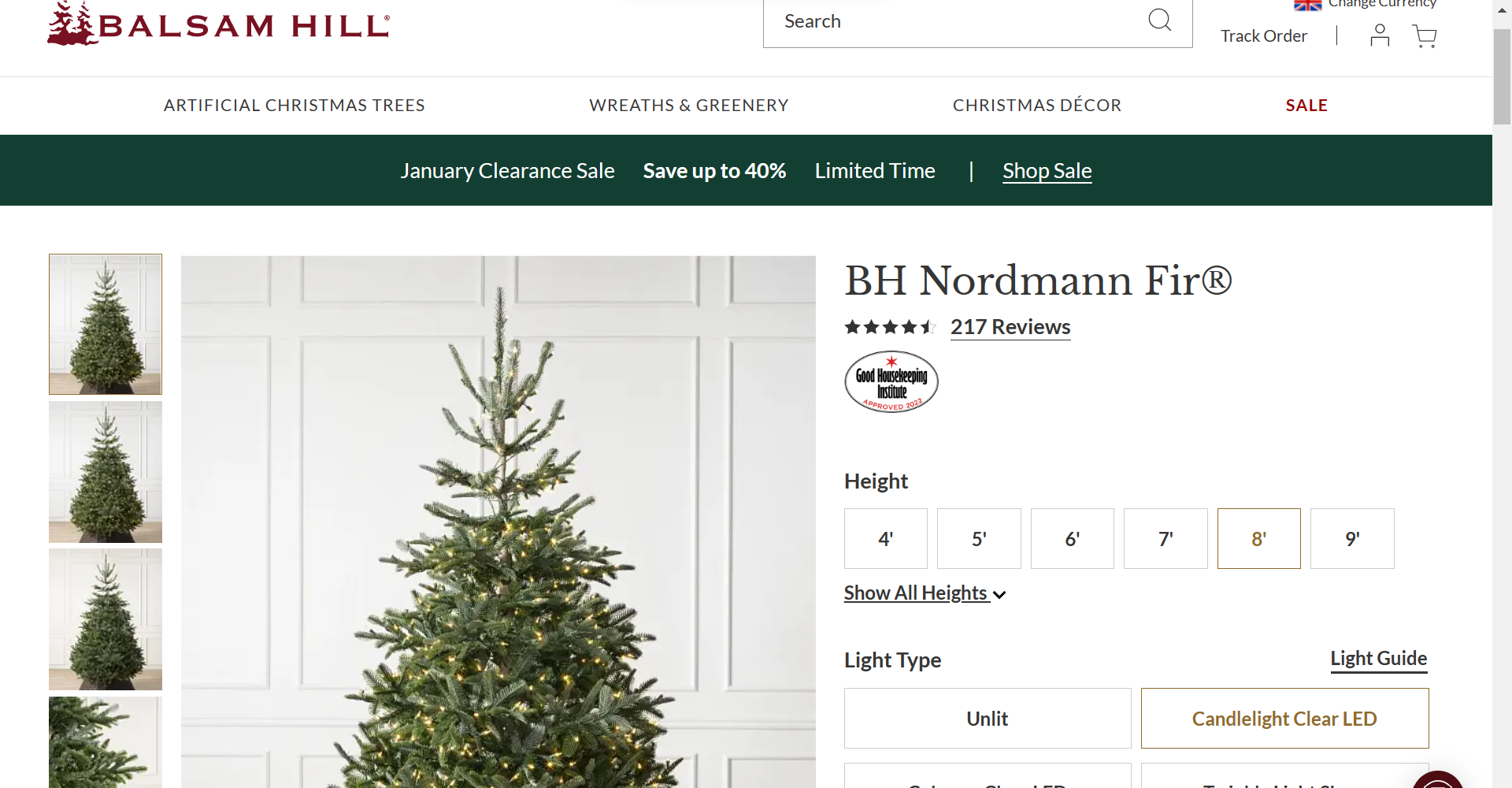 BH (The worlds leading Christmas Trees) BH Nordmann Fir 6ft with LED Clear Lights. RRP £799.00. - Image 2 of 2