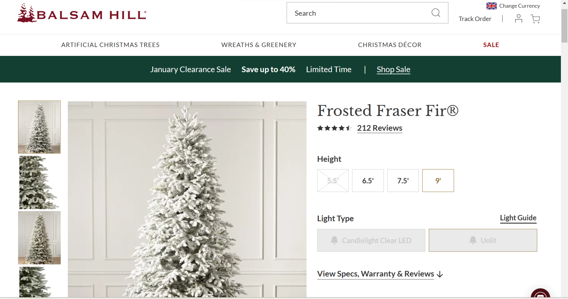 BH (The worlds leading Christmas Trees) Frosted Fraser Fir 9ft Unlit Tree. RRP £1,049.00. Invite the - Image 2 of 2