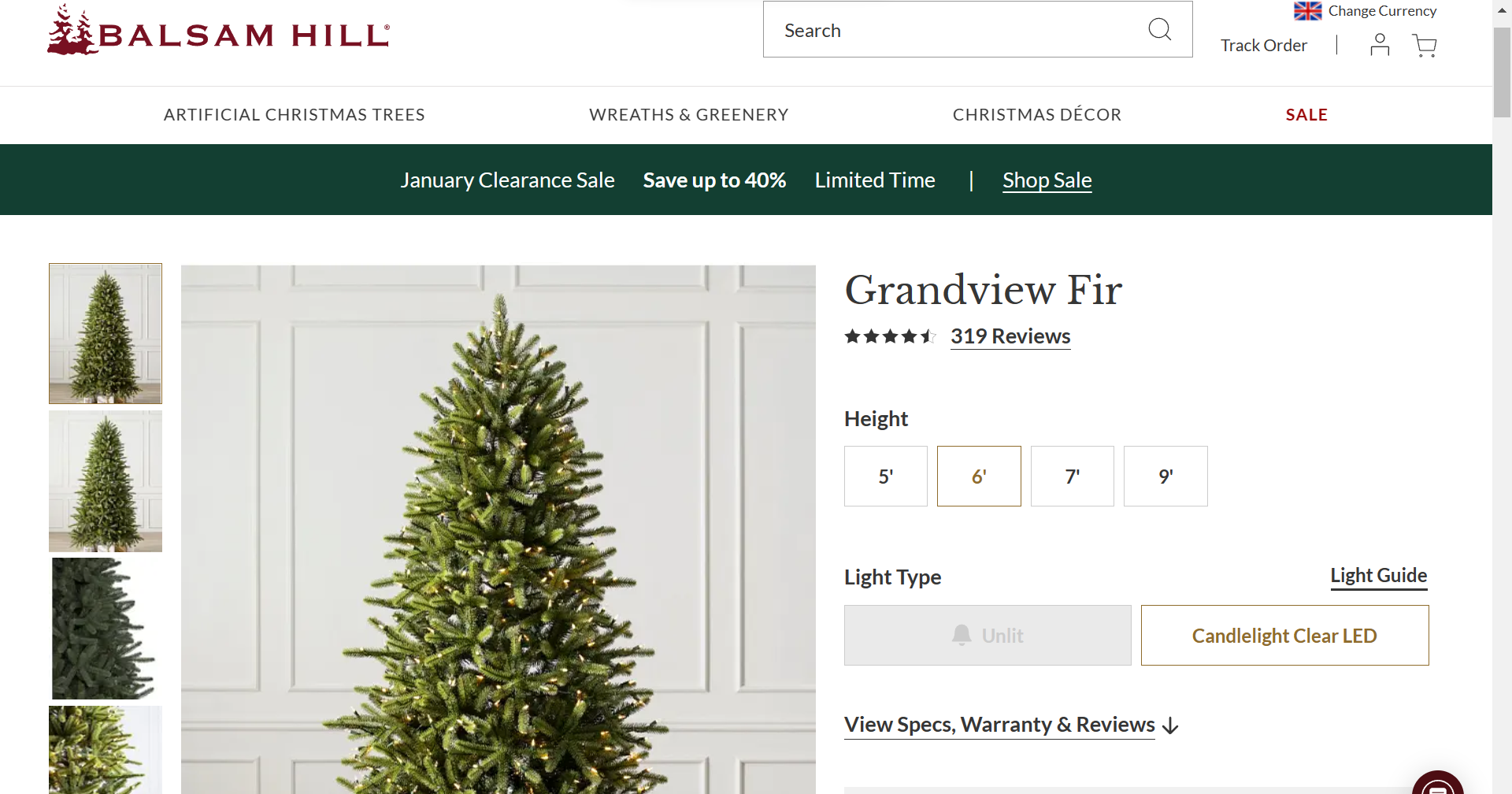 BH (The worlds leading Christmas Trees) Grandview Fir 6ft LED Clear Lights. RRP £679.00. Make the - Image 2 of 2