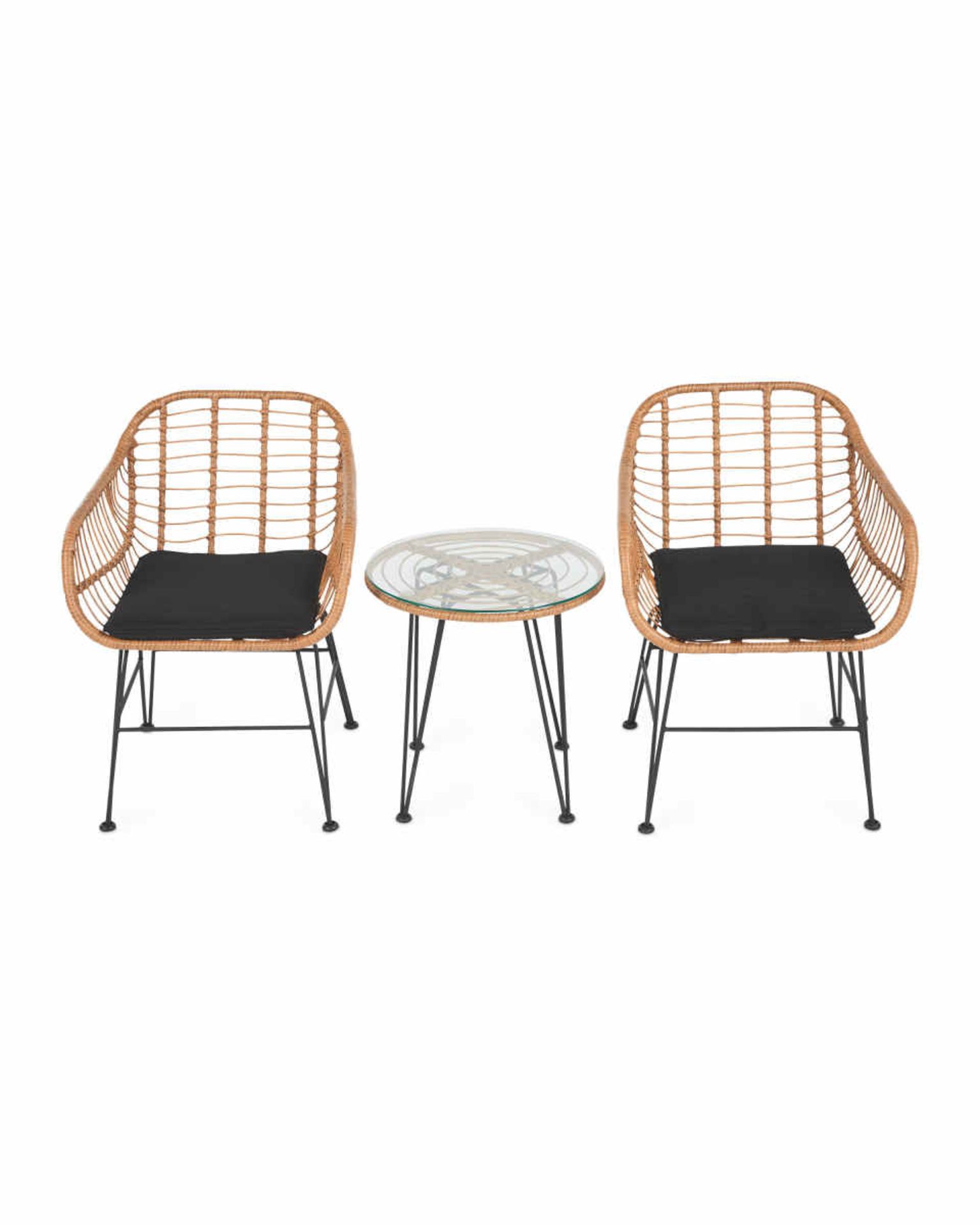 Bamboo Style Rattan Bistro Set. Enjoy your balcony view whilst relaxing on this stunning Deluxe - Image 3 of 3