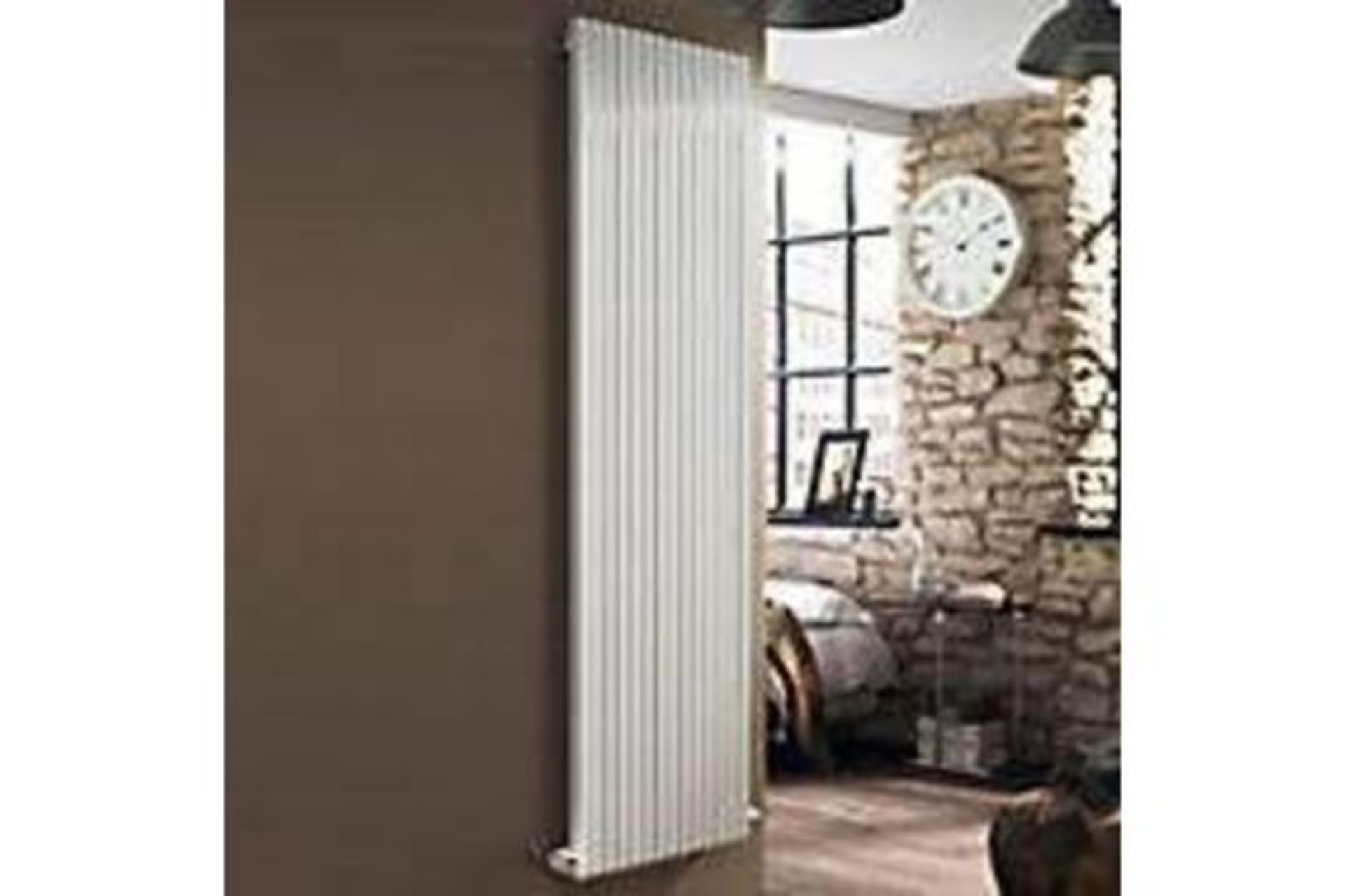 BRAND NEW ACOVA STRIANE VERICAL DESIGNER RADIATOR WHITE 399 X 2000MM RRP £296 R13-5