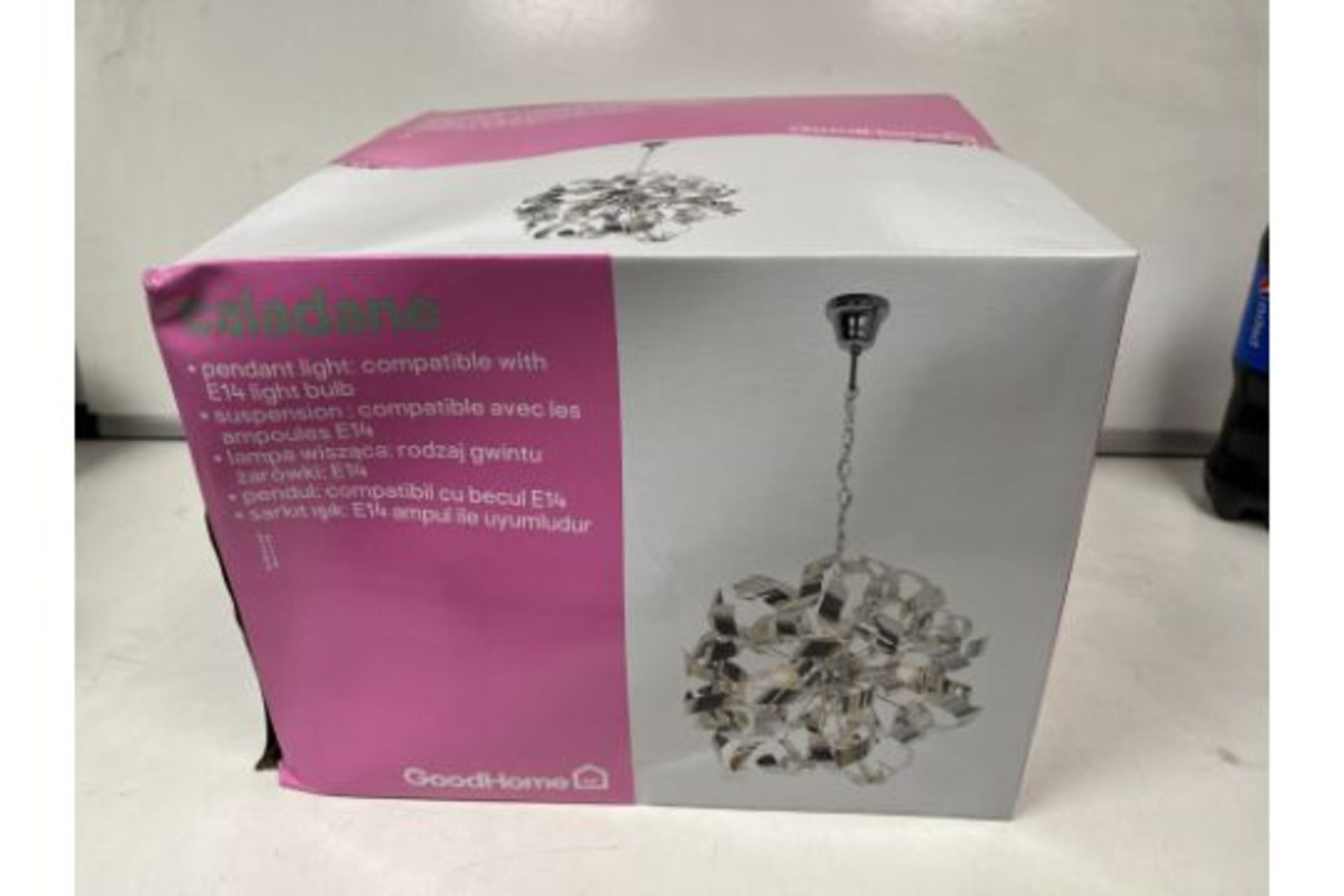 4 X CALADANE CHROME EFFECT 4 LAMP PENDANT CEILING LIGHTS (PLEASE NOTE SOME BOX DAMAGE) R7-3