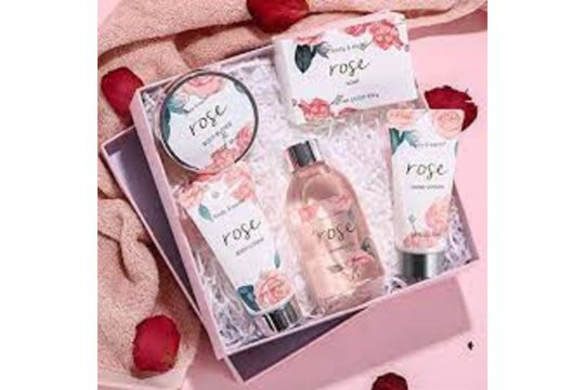 TRADE LOT 36 X NEW BOXED Body & Earth Rose Bath Spa Gift Box (BE-BP-020) Nourishing Ingredients: