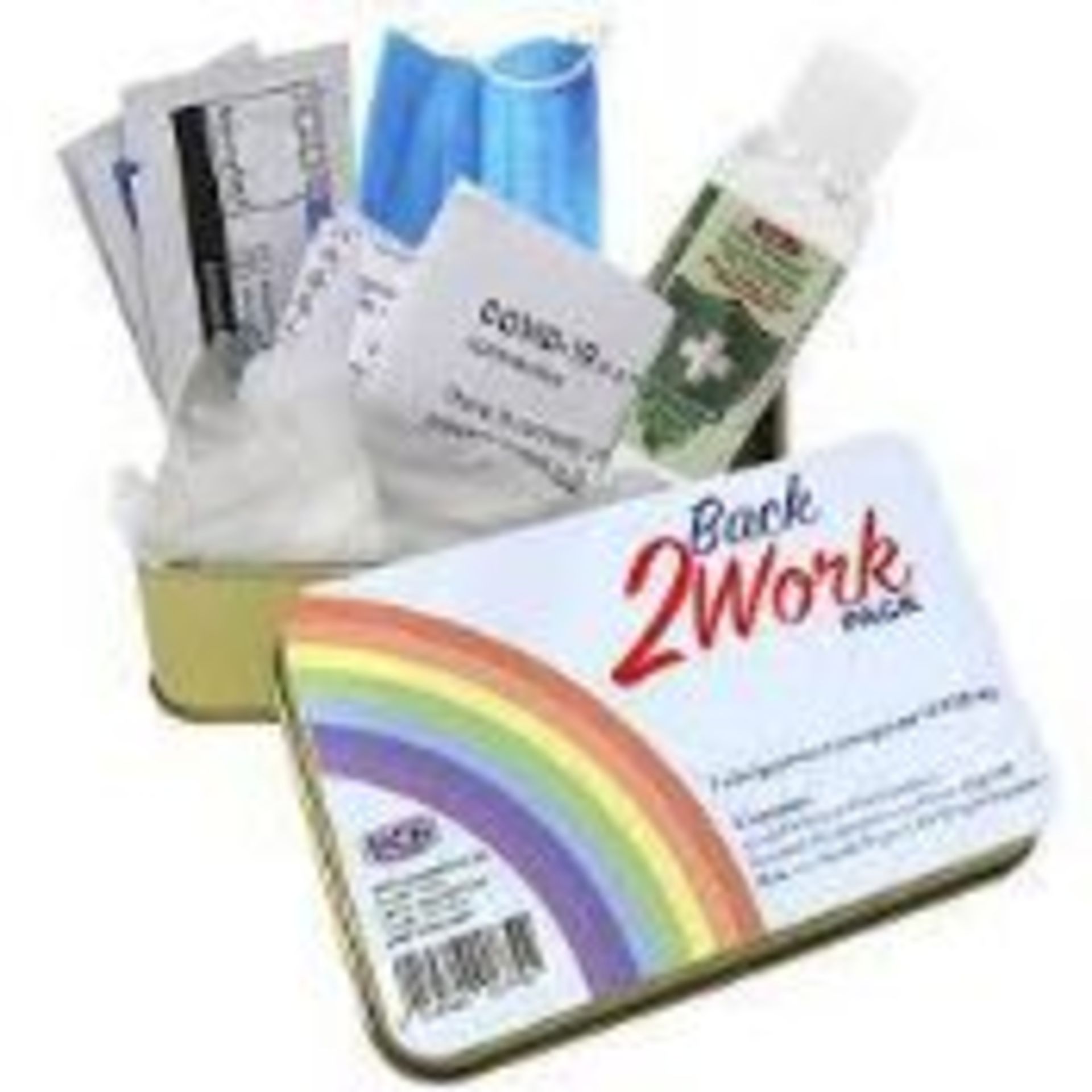 TRADE LOT 400 X NEW PACKAGED RETURN 2 WORK KITS. INCLUDES: GLOVES, SANITISER & MORE. RRP £9.99 EACH.