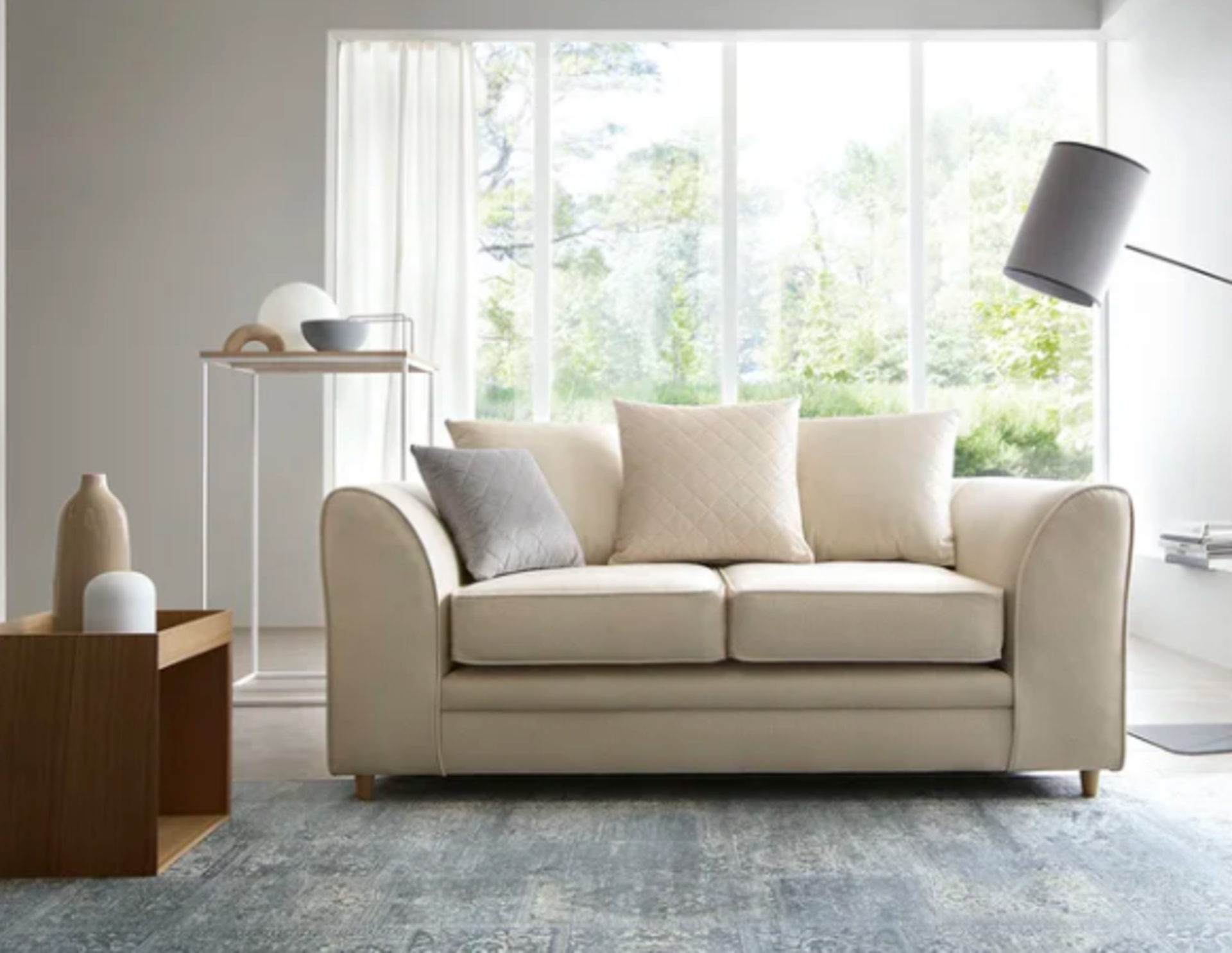 Abakus Direct Chicago 2 Seater Upholstered Sofa. RRP £799.99. Cream. Relax in this luxury Chicago