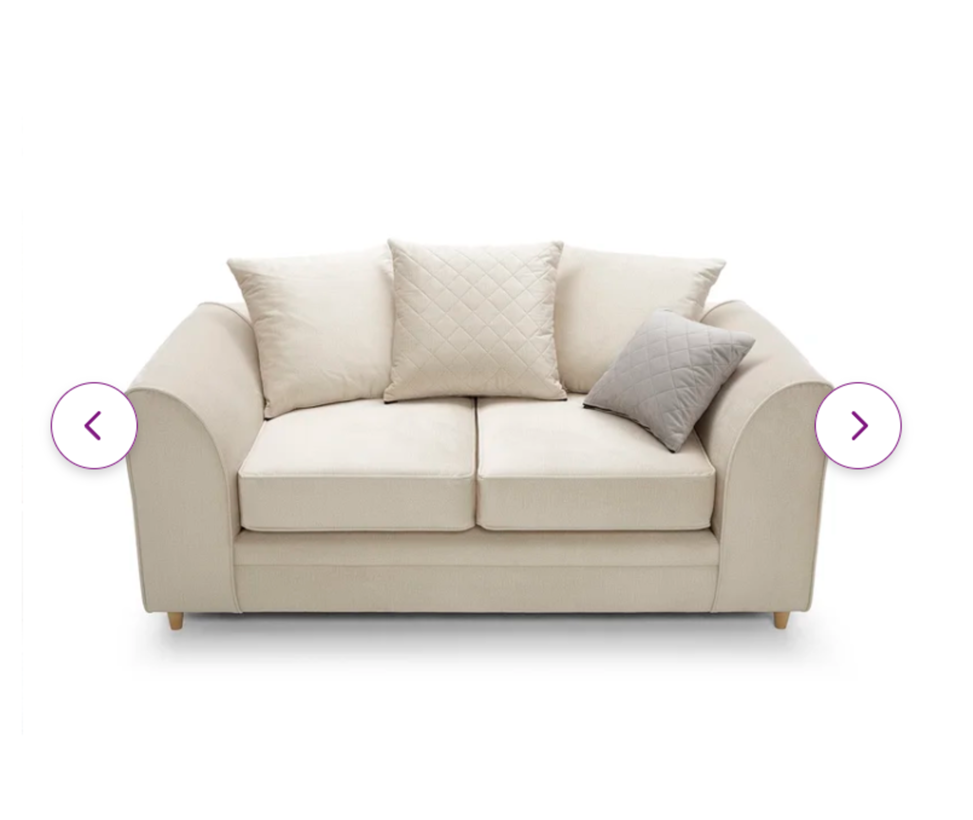 Abakus Direct Chicago 2 Seater Upholstered Sofa. RRP £799.99. Cream. Relax in this luxury Chicago - Image 2 of 3