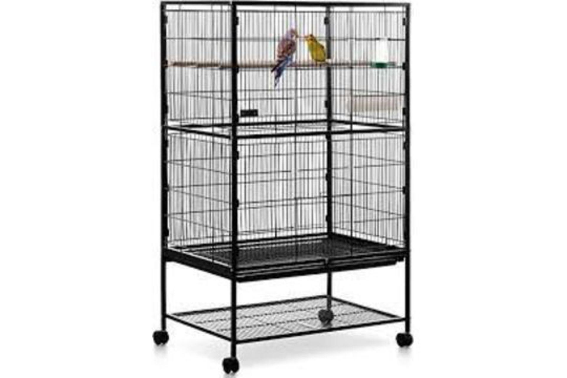 New & Boxed MILO & MISTY Large Bird Cage – 2 Tier Parrot Cage Metal Aviary for Budgies,