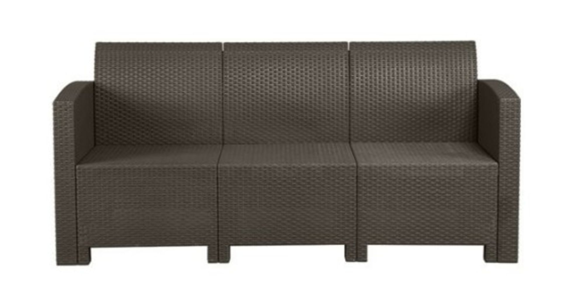 New Boxed Marbella 3-Seater Rattan-Effect Sofa in Brown. RRP £399.99. With a unique modern finish, - Image 3 of 4