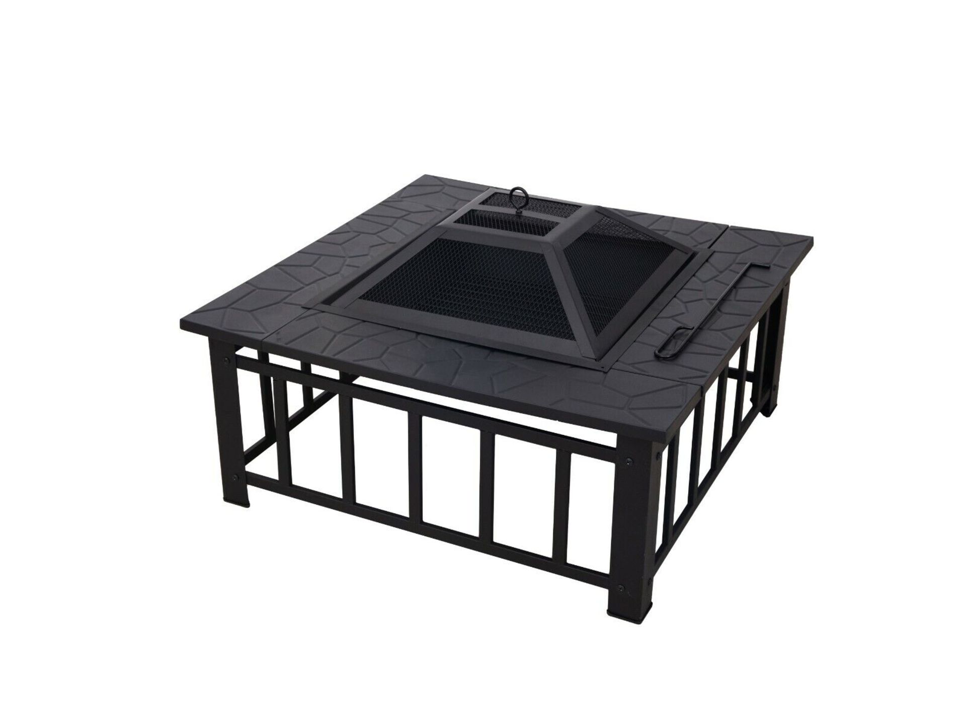 New Boxed Outdoor 3 in 1 BBQ, Large Firepit, Ice Bucket & Garden Square Table. RRP £249.99. Planning - Image 3 of 3