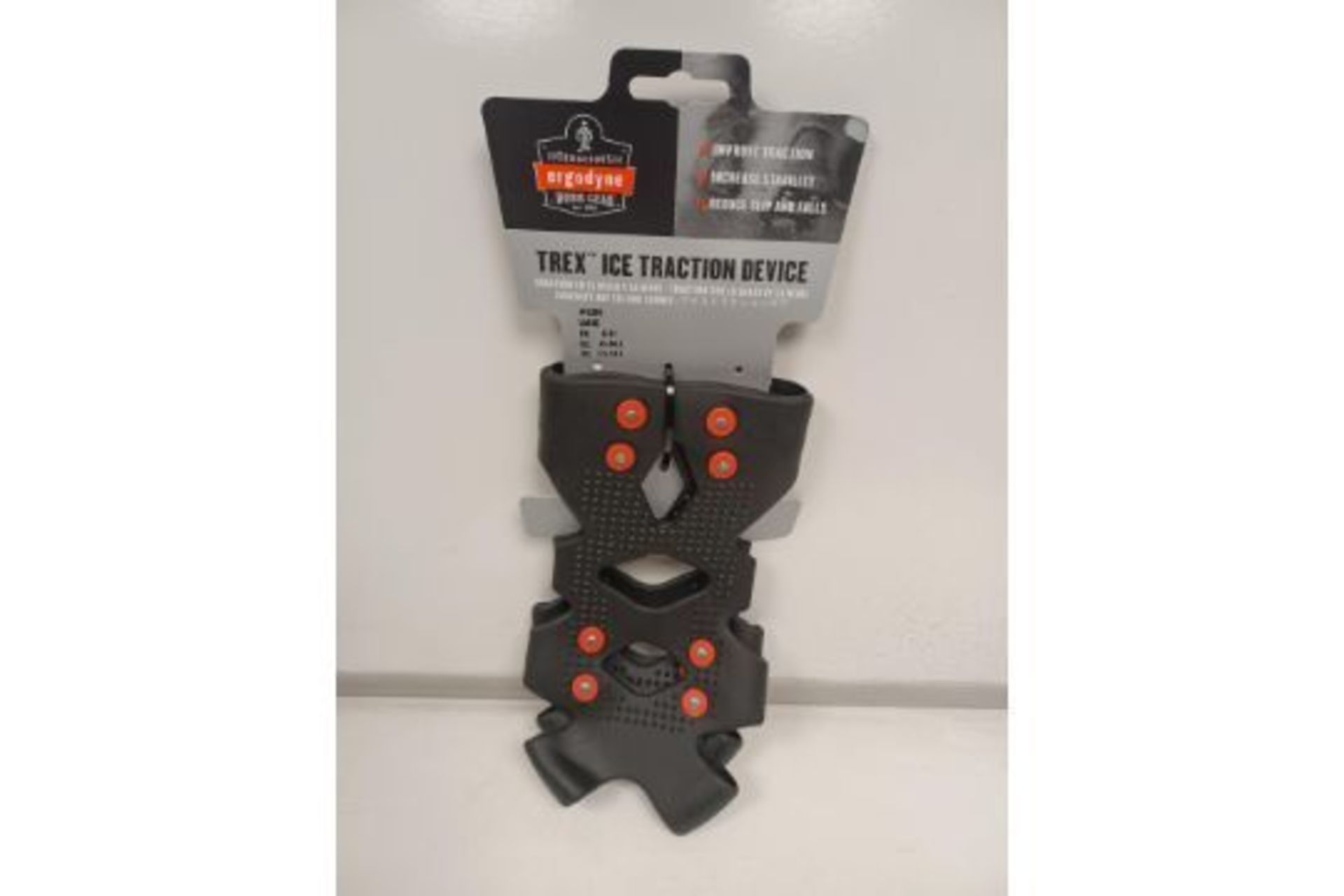 20 X NEW PACKAGED ERGODYNE WORK GEAR - TREX ICE TRACTION DEVICE. IMPROVE TRACTION. INCREASE