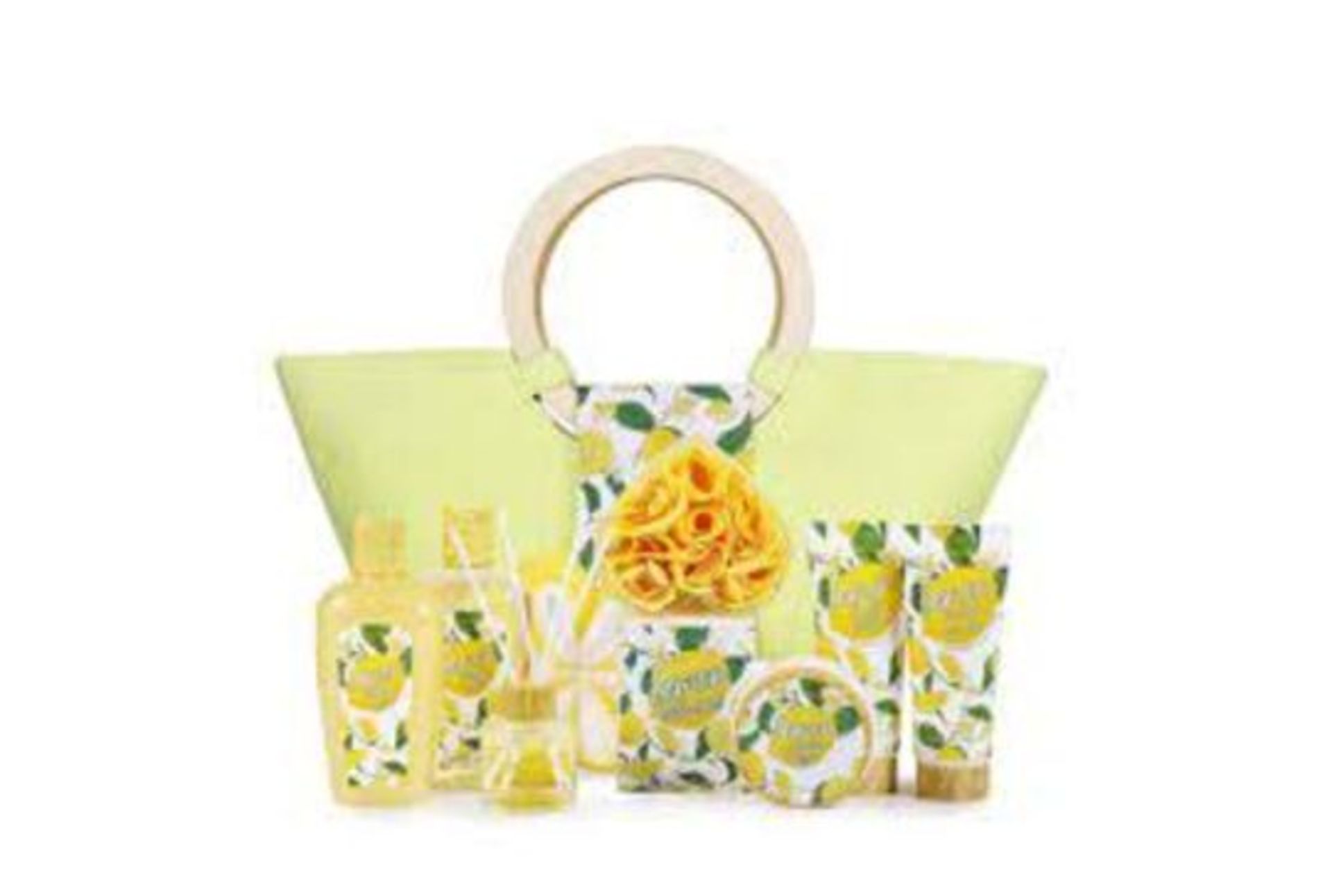 2 X NEW PACKAGED Lemon Everyday Bath Set Tote Gift Sets. (ROW10/11RACK). Home Spa Kit Meets Your All