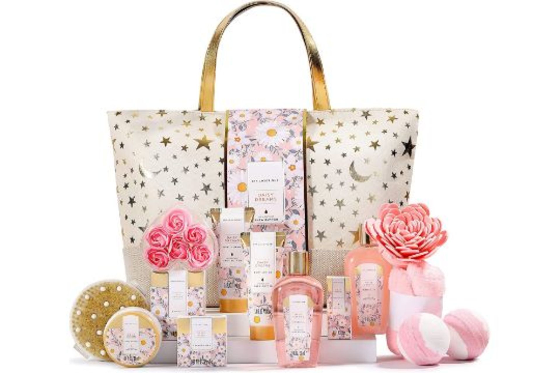 2 X NEW BOXED SPA LUXETIQUE DAISY DREAMS 15 PIECE GIFT SET WITH BAG. RRP £49.99 EACH. ENRICHED