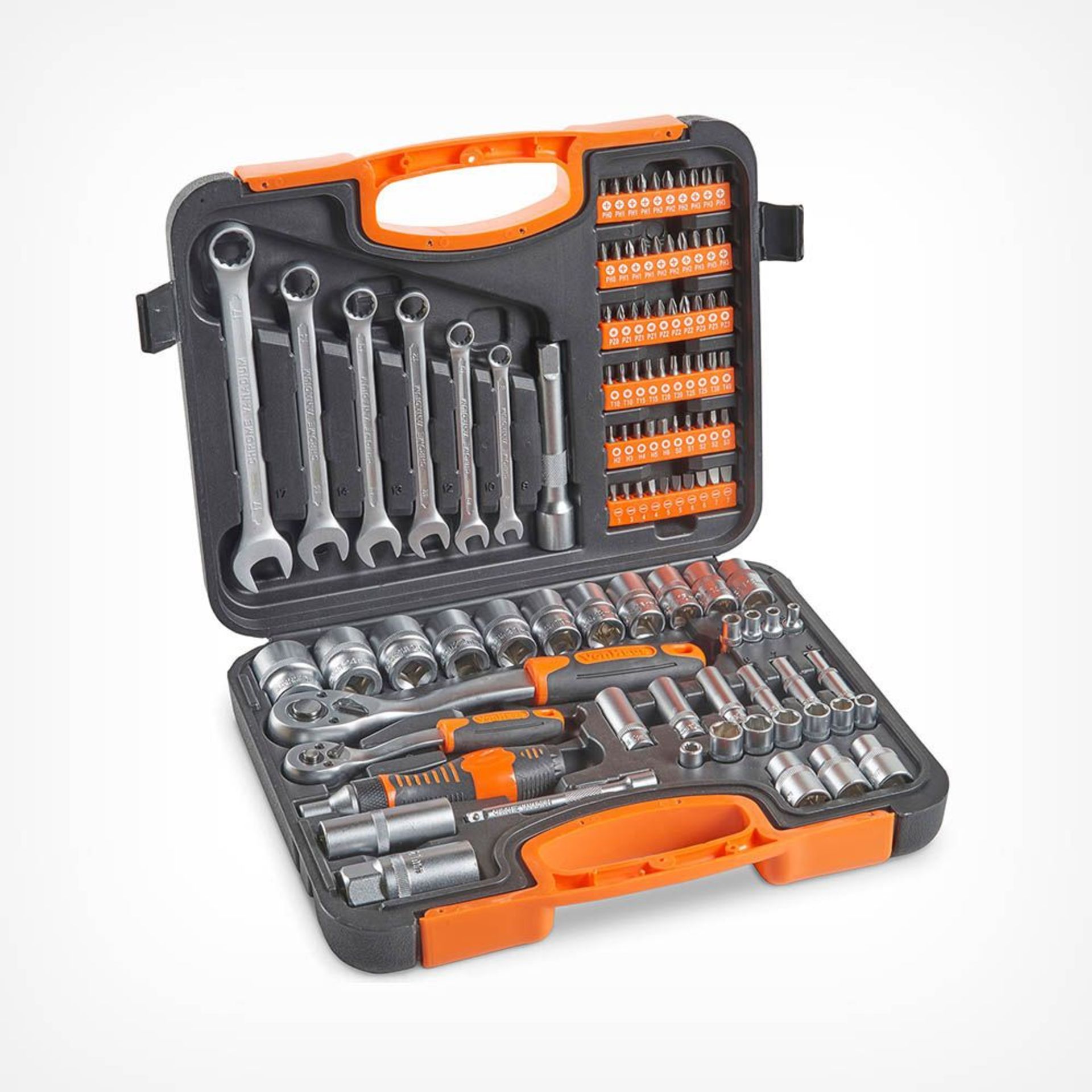 104pc Socket Set. If you’ve ever found yourself hunting around for the right spanner or socket
