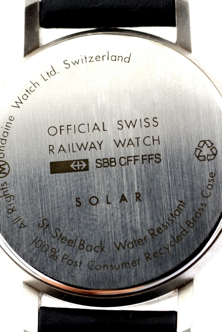 Mondaine / SBB CFF FFS Solar Official Swiss Railway Watch - (Unworn) Leather / Unisex - Image 7 of 7