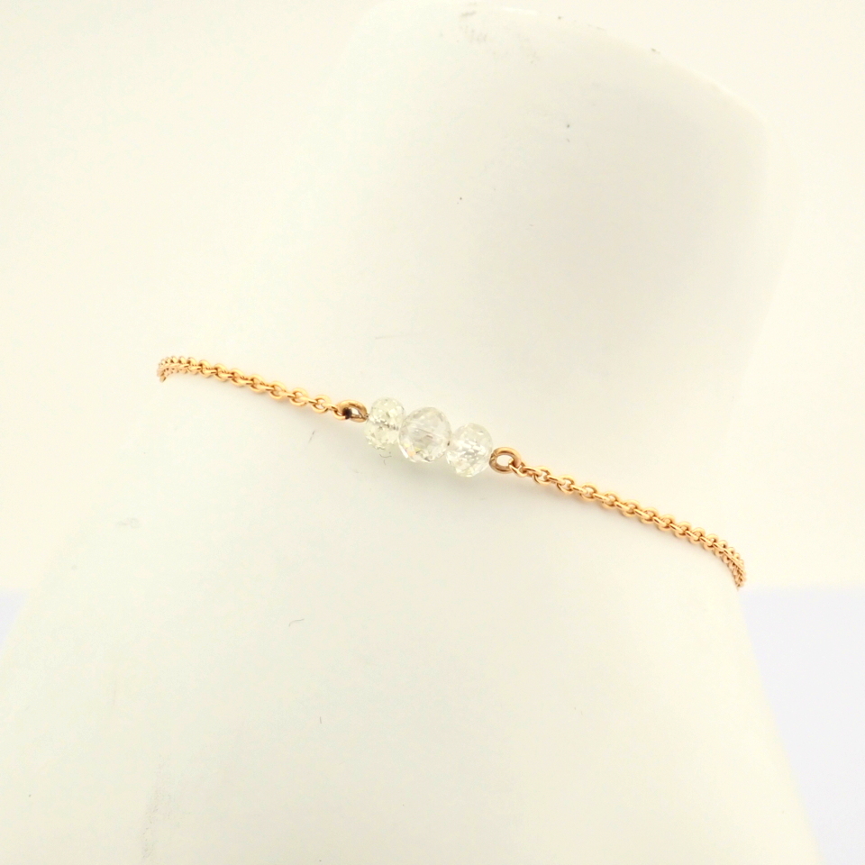 Certificated 14K Rose/Pink Gold Diamond Bracelet (Total 1.5 ct Stone) - Image 2 of 9