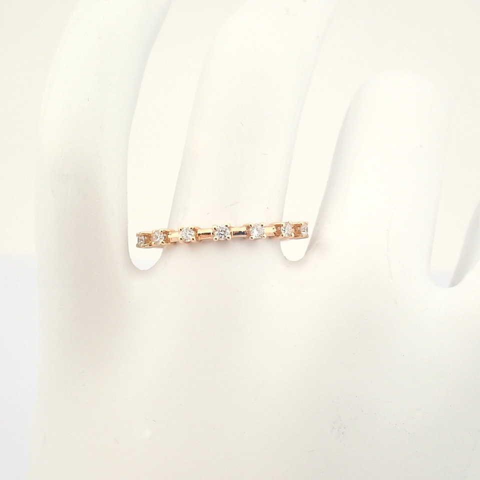 Certificated 14K Rose/Pink Gold Diamond Ring (Total 0.16 ct Stone) - Image 6 of 8