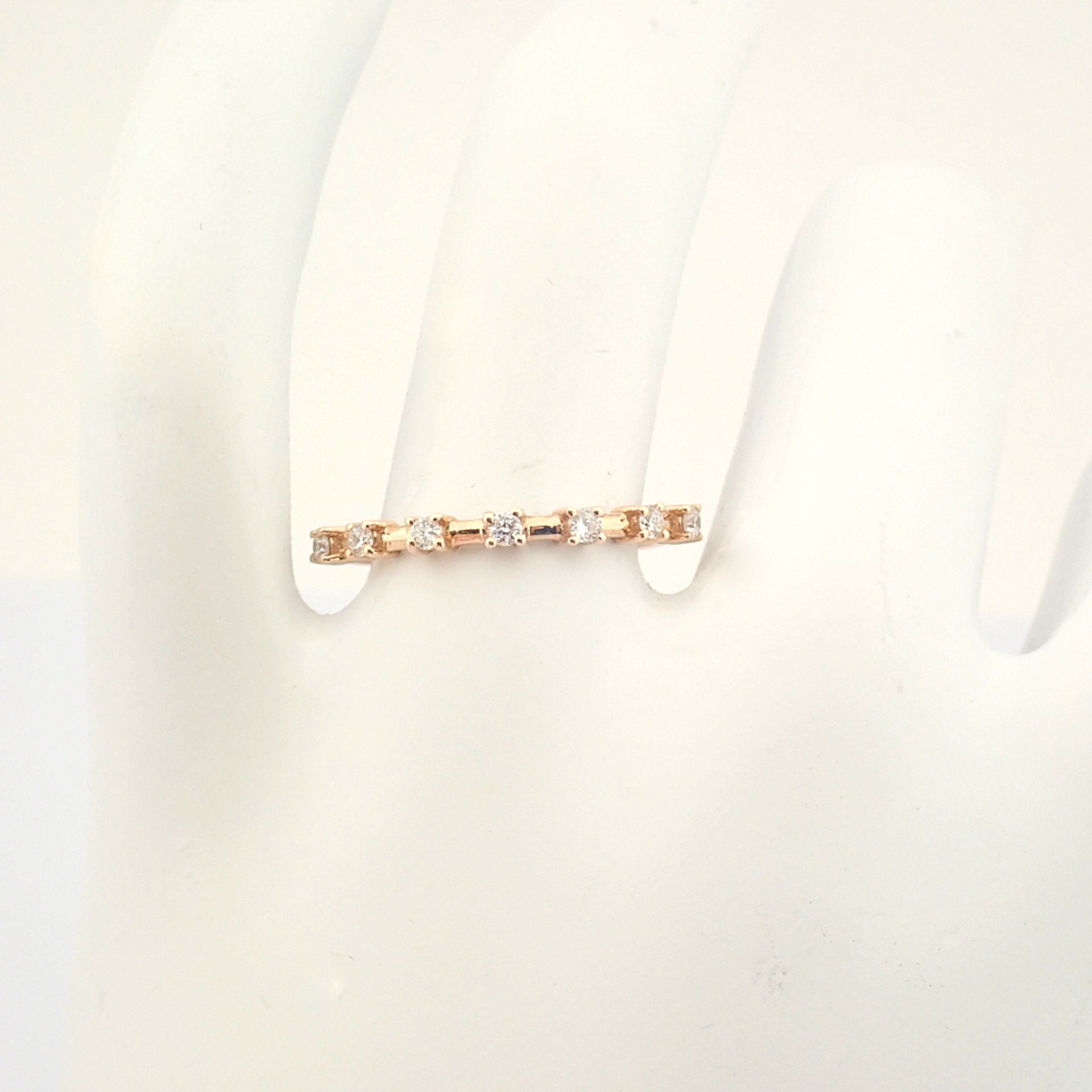 Certificated 14K Rose/Pink Gold Diamond Ring (Total 0.16 ct Stone) - Image 6 of 8