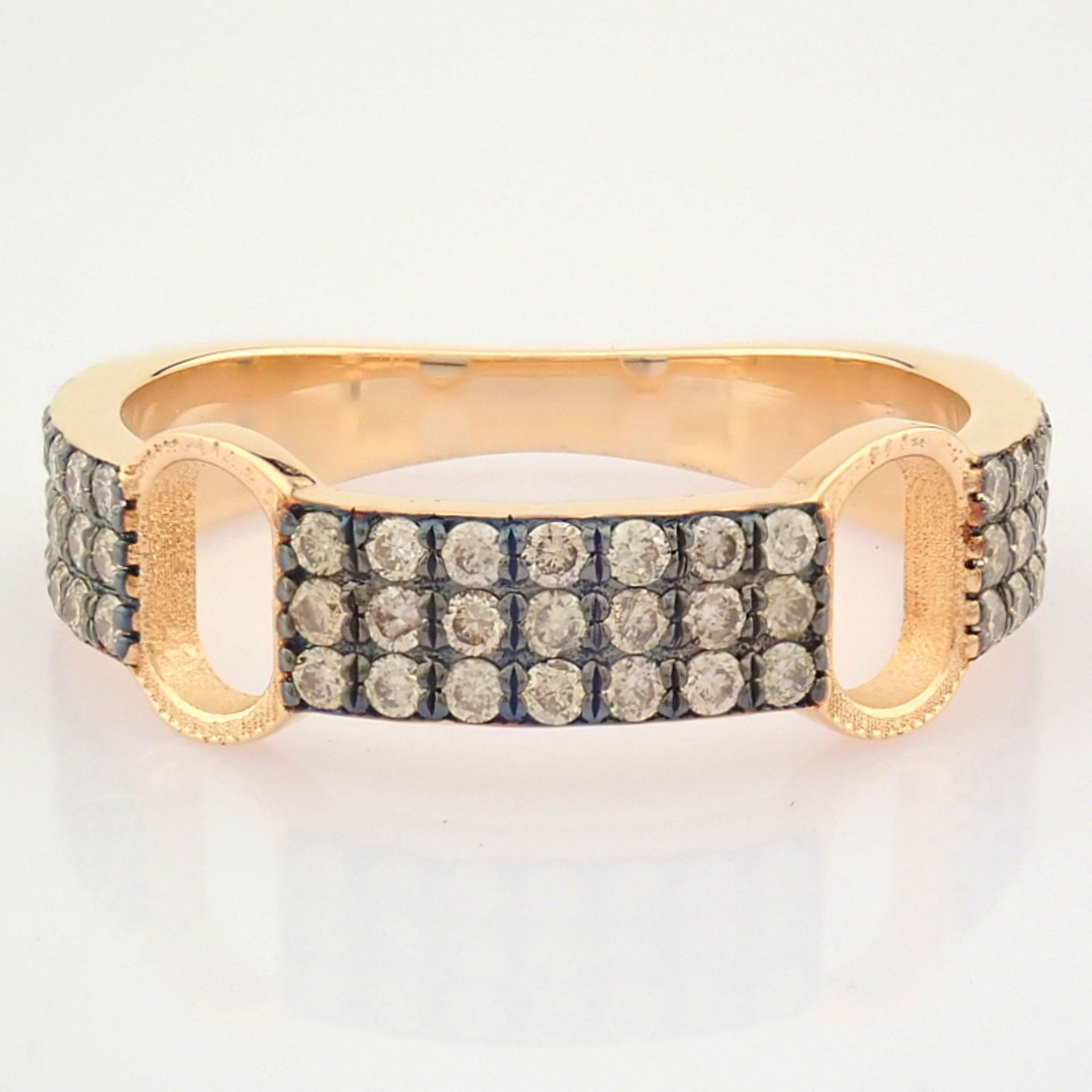 Certificated 14K Rose/Pink Gold Brown Diamond Ring (Total 0.52 ct Stone) - Image 3 of 5