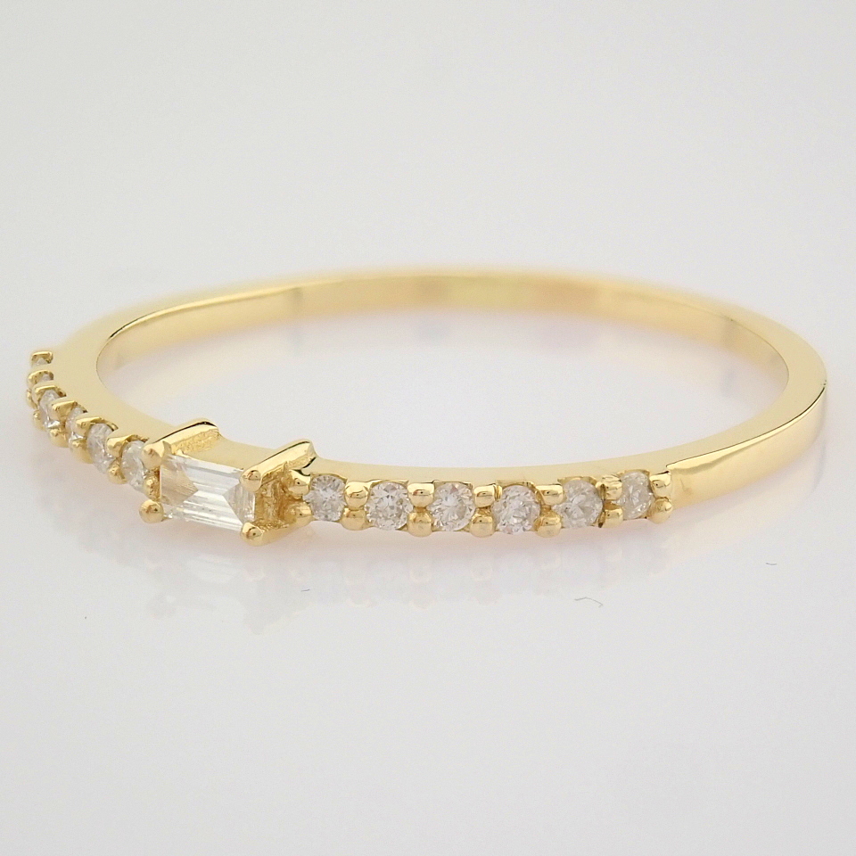 Certificated 14K Yellow Gold Diamond Ring (Total 0.11 ct Stone) - Image 10 of 12