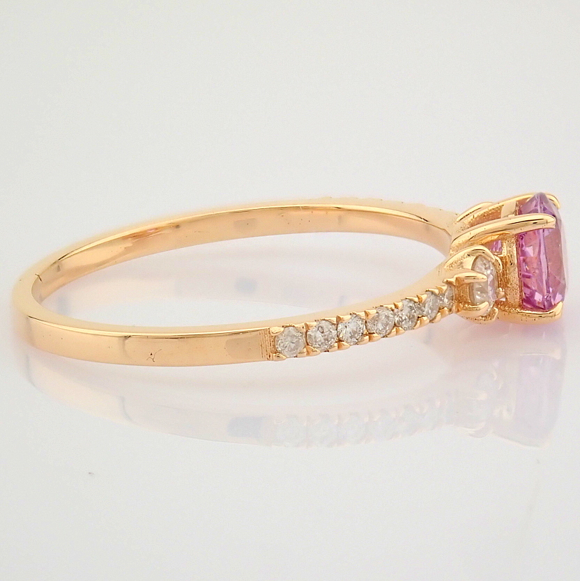 Certificated 14K Rose/Pink Gold Diamond Ring (Total 0.85 ct Stone) - Image 6 of 8