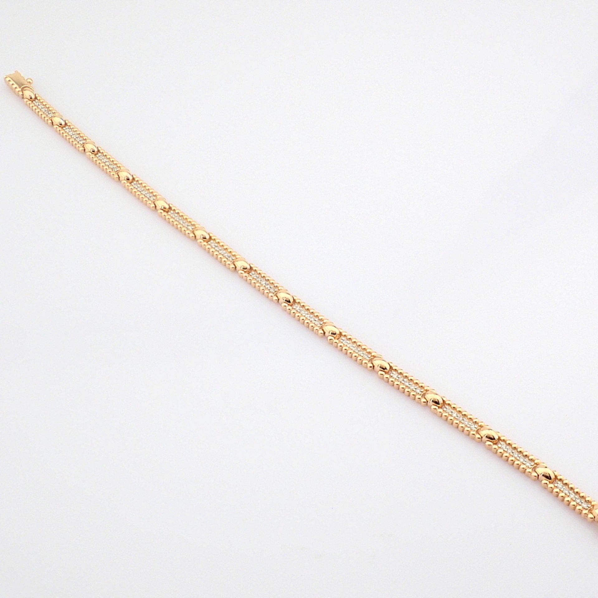 Certificated 14K Rose/Pink Gold Diamond Bracelet (Total 0.52 ct Stone) - Image 5 of 7