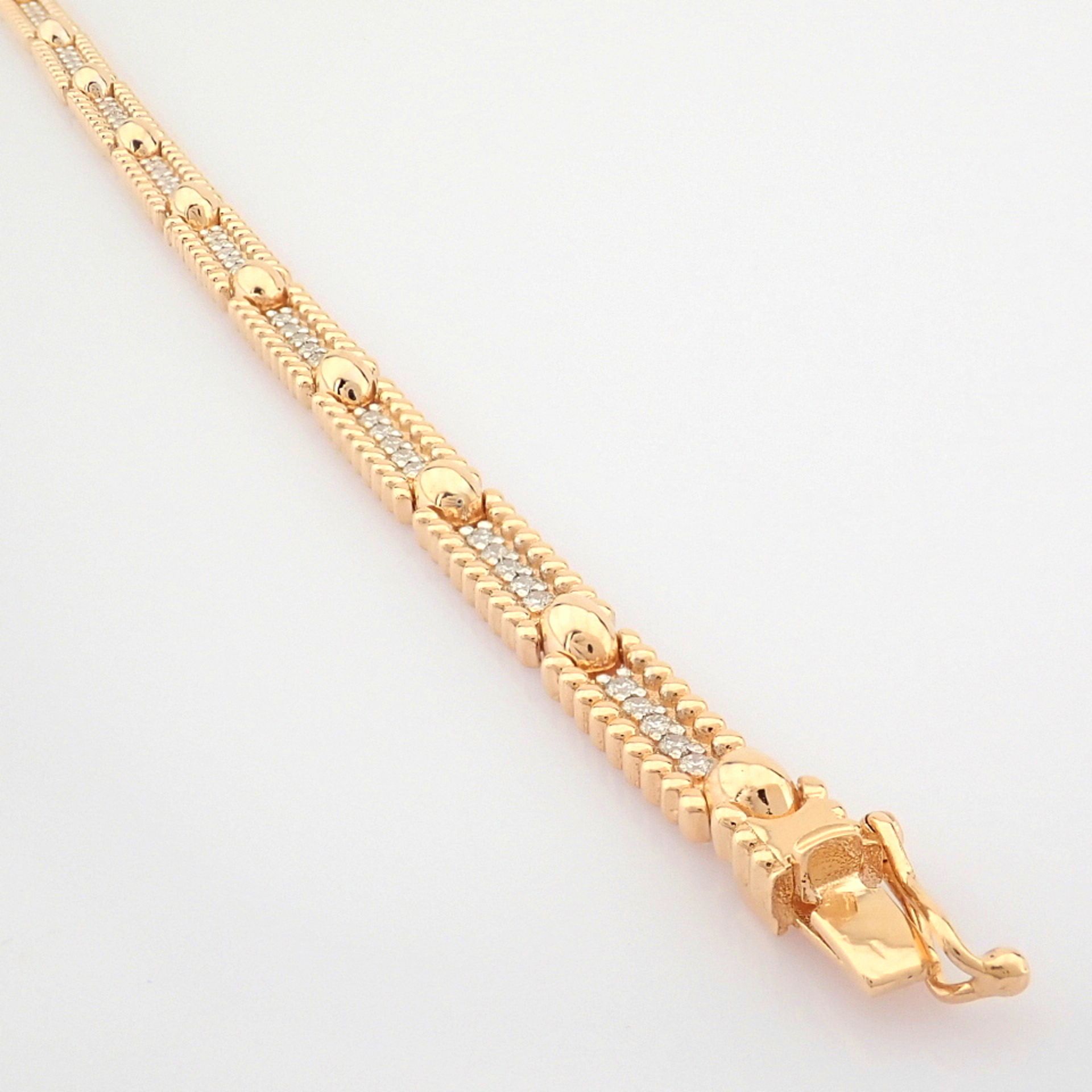 Certificated 14K Rose/Pink Gold Diamond Bracelet (Total 0.52 ct Stone) - Image 6 of 7