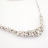 Certificated 14K White Gold Diamond Necklace (Total 1.47 ct Stone)