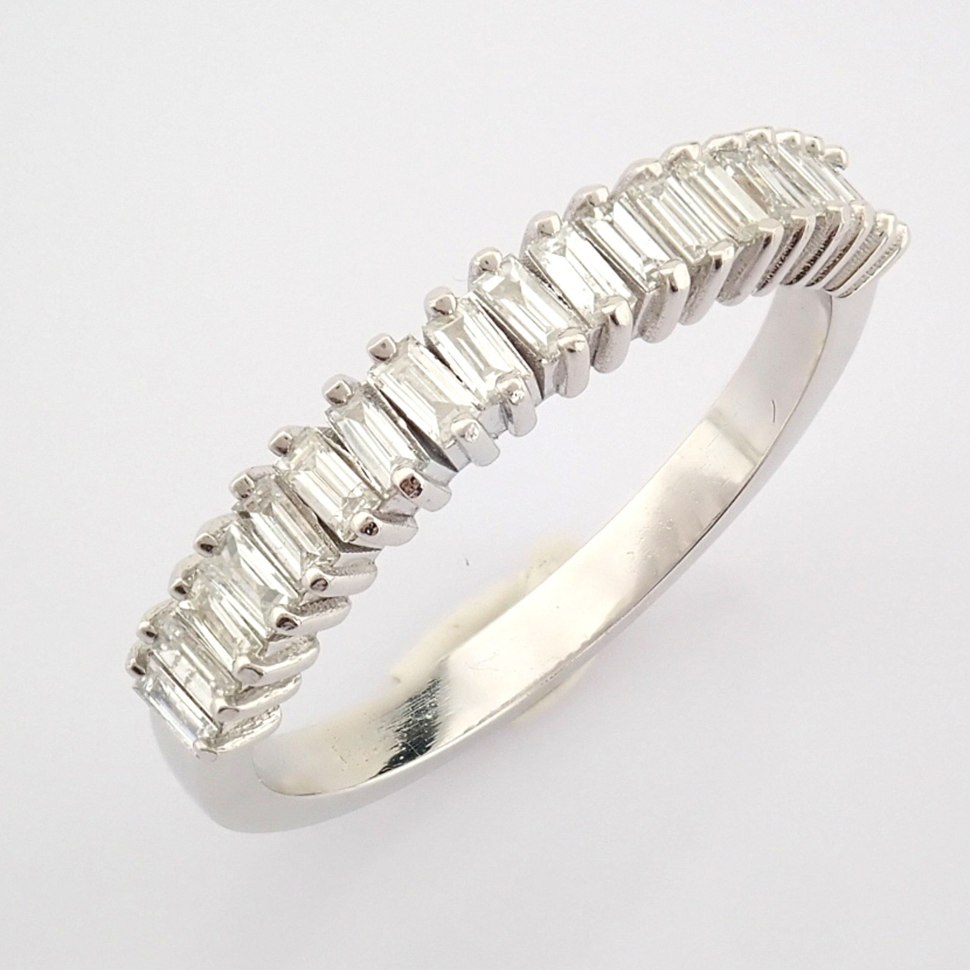 Certificated 14K White Gold Baguette Diamond Ring (Total 0.43 ct Stone) - Image 3 of 8