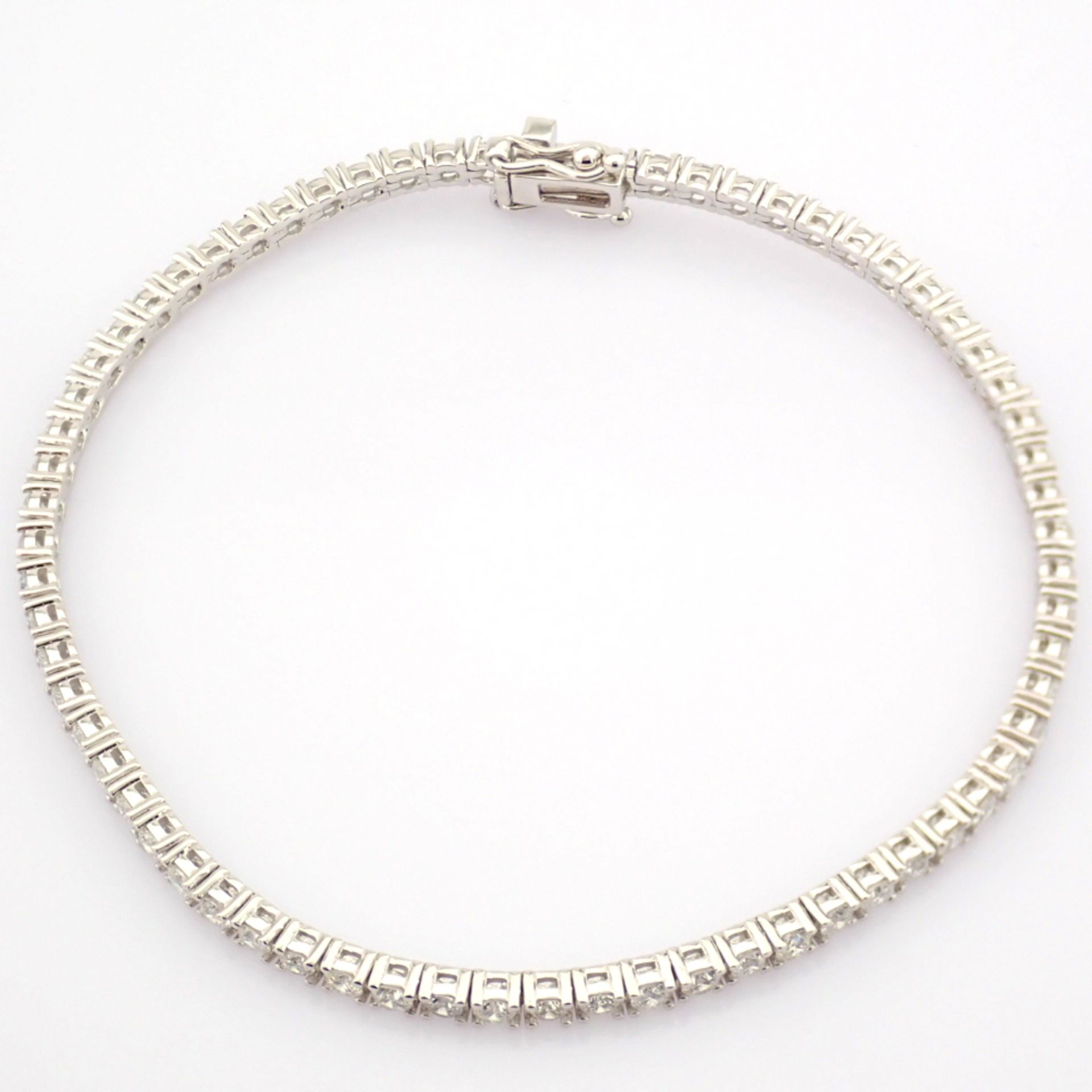 Certificated 14K White Gold Diamond Bracelet (Total 3.02 ct Stone) - Image 9 of 18