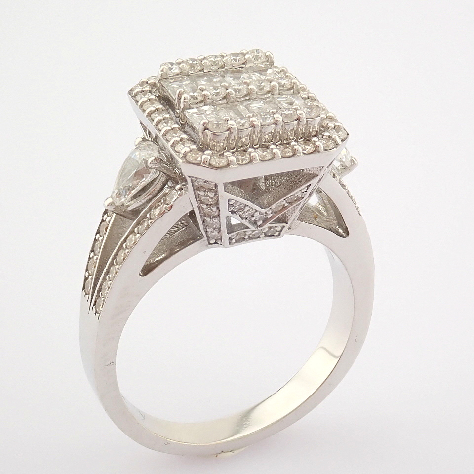 Certificated 14K White Gold Diamond Ring (Total 1.65 ct Stone) - Image 5 of 13
