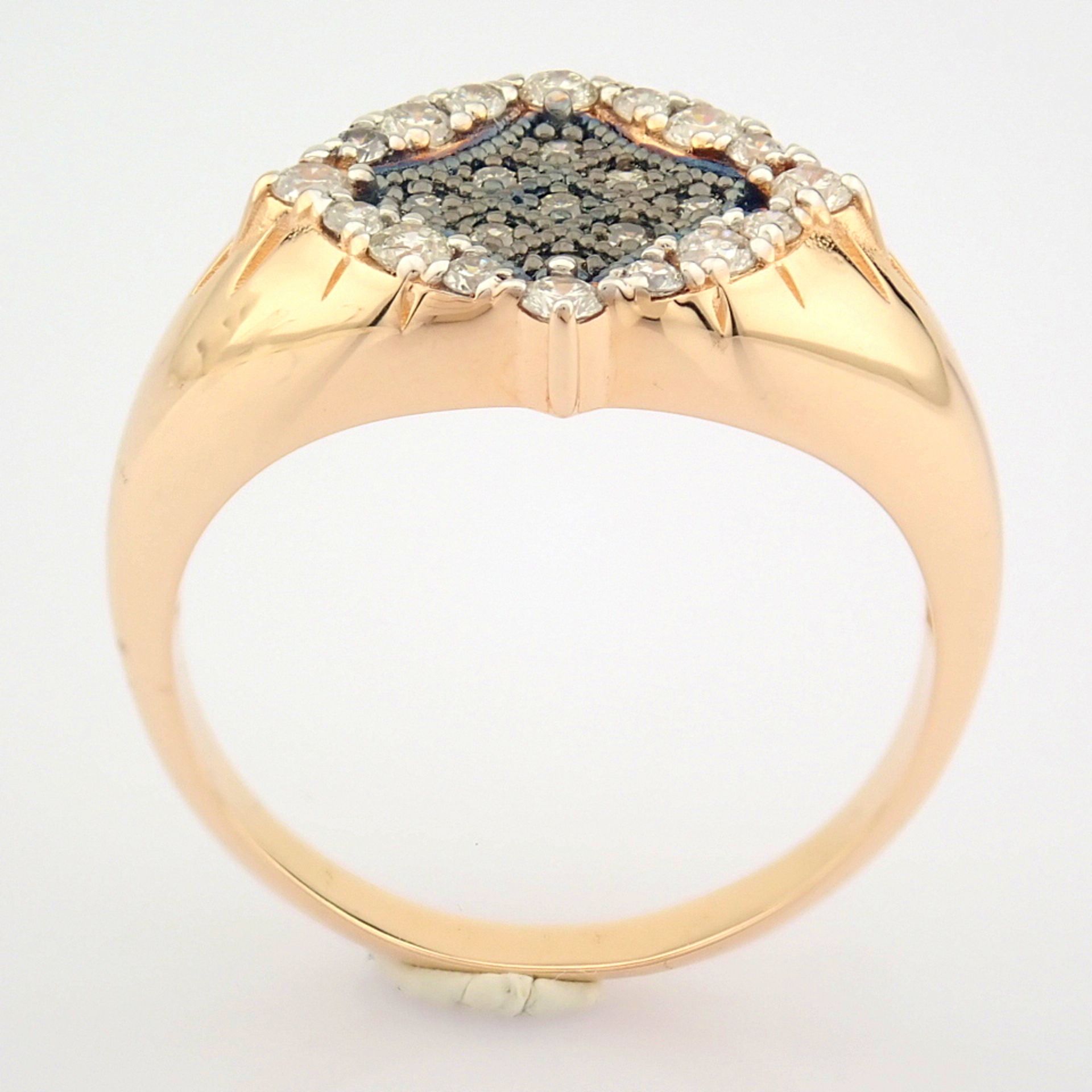 Certificated 14K Rose/Pink Gold Diamond & Brown Diamond Ring (Total 0.38 ct Stone) - Image 3 of 7