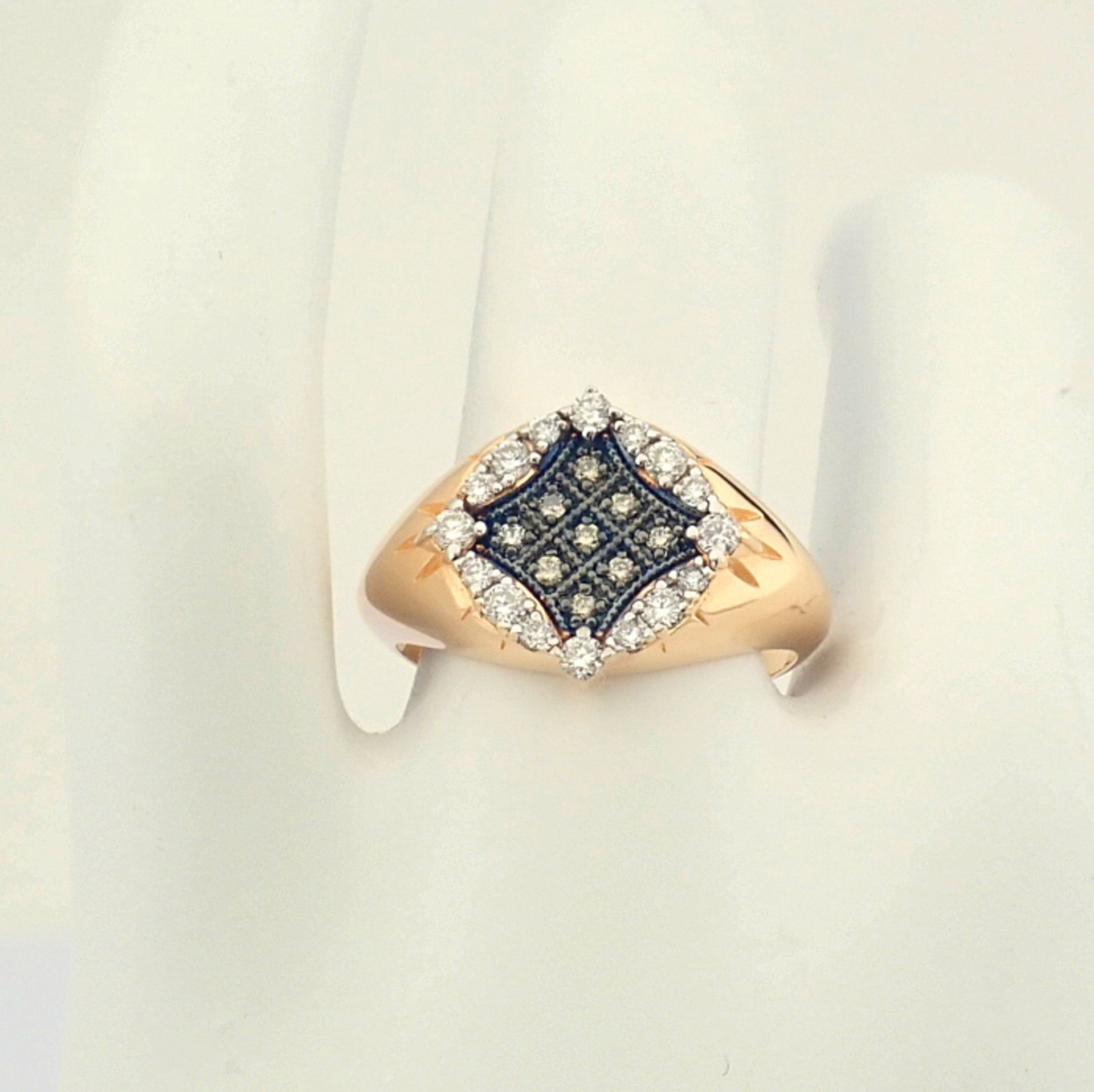 Certificated 14K Rose/Pink Gold Diamond & Brown Diamond Ring (Total 0.38 ct Stone) - Image 7 of 7
