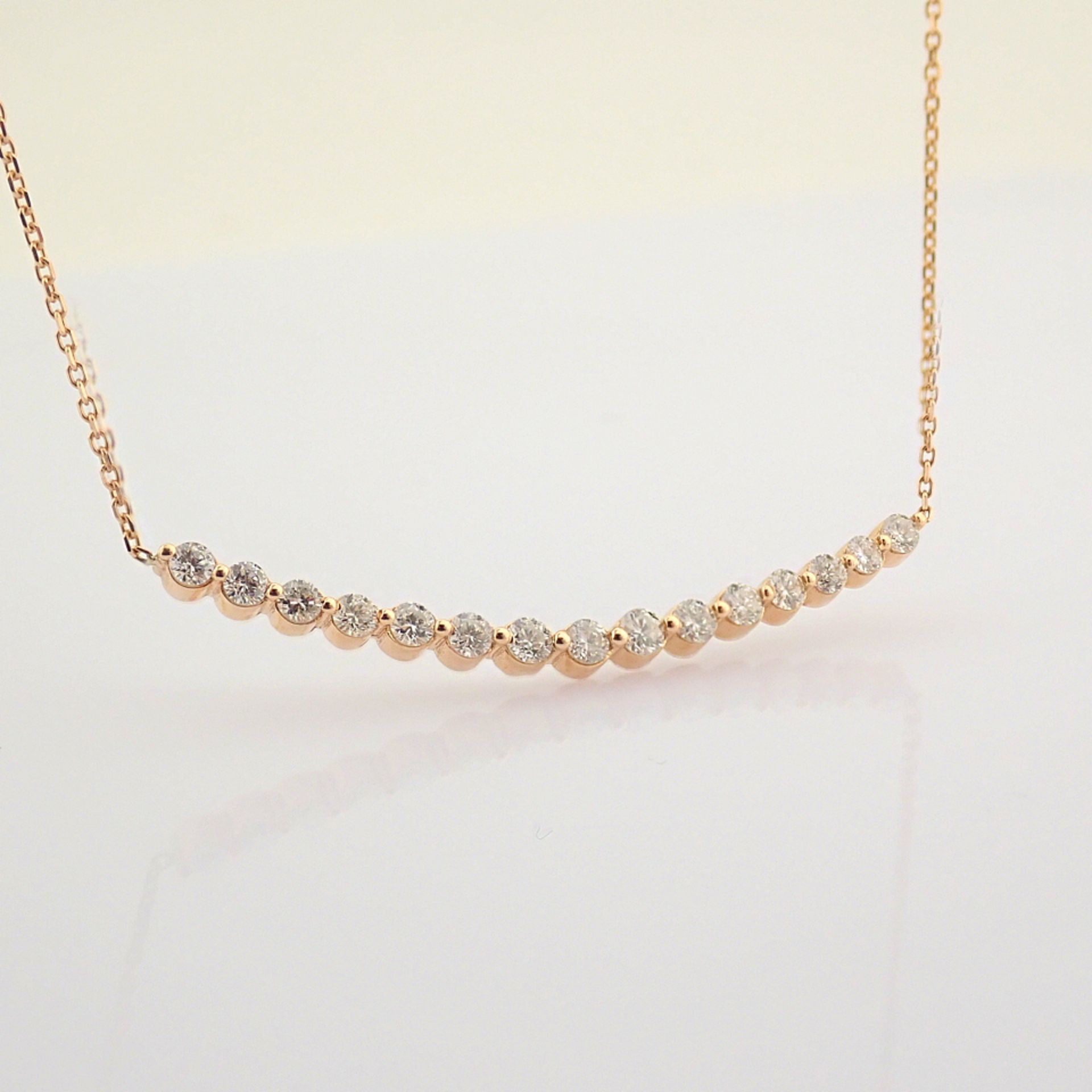 Certificated 14K Rose/Pink Gold Diamond Necklace (Total 0.49 ct Stone) - Image 9 of 9