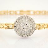 Certificated 14K Yellow and White Gold Diamond & Baguette Diamond Bracelet (Total 0.52 ct Stone)