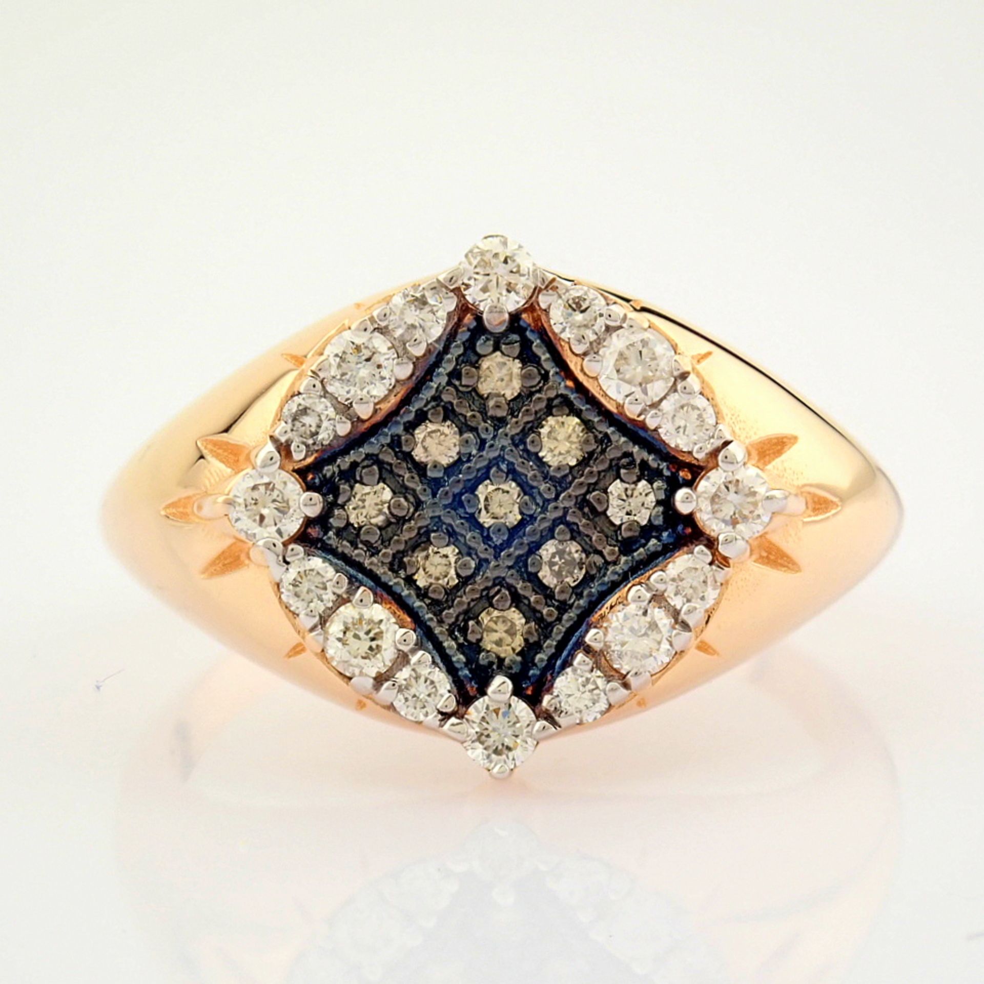 Certificated 14K Rose/Pink Gold Diamond & Brown Diamond Ring (Total 0.38 ct Stone) - Image 4 of 7