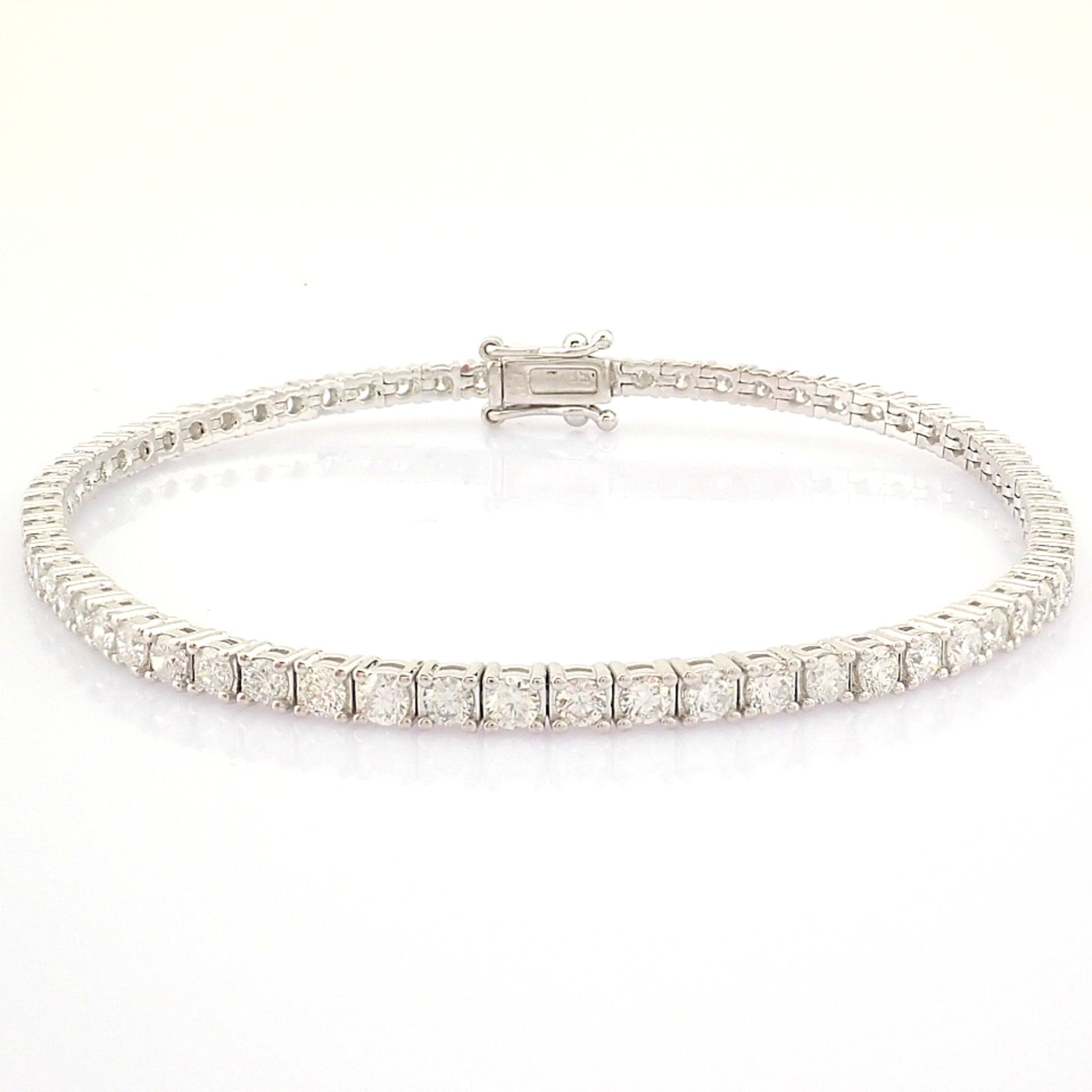 Certificated 14K White Gold Diamond Bracelet (Total 3.02 ct Stone) - Image 7 of 18