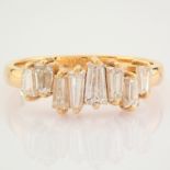 Certificated 18K Rose/Pink Gold Trapeze Cut Diamond Ring (Total 0.94 ct Stone)