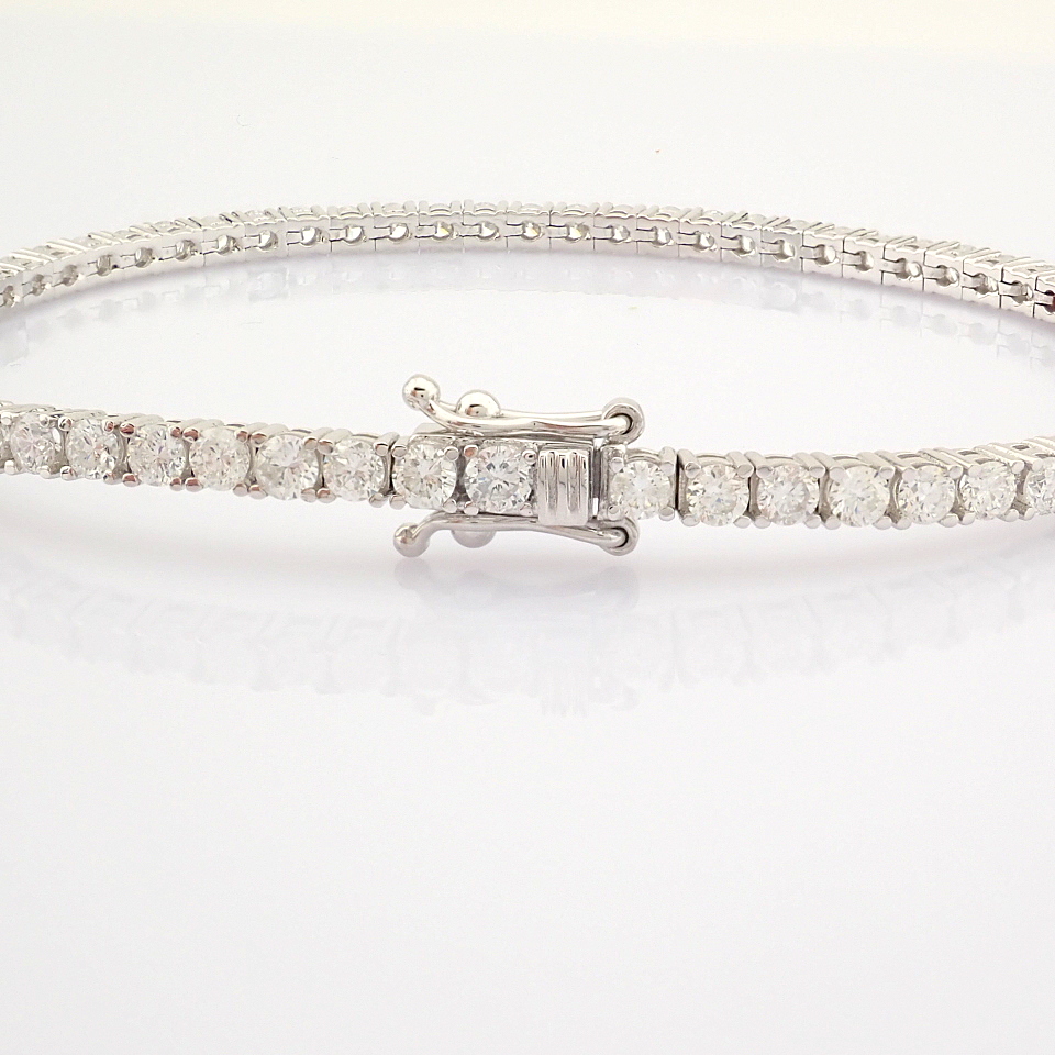 Certificated 14K White Gold Diamond Bracelet (Total 4.15 ct Stone)