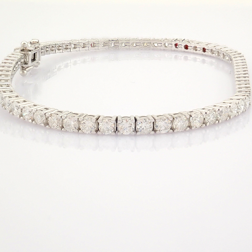 Certificated 14K White Gold Diamond Bracelet (Total 4.15 ct Stone) - Image 14 of 14