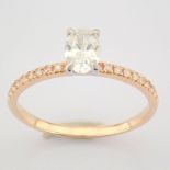 Certificated 14K White and Rose Gold Diamond Ring (Total 0.5 ct Stone)